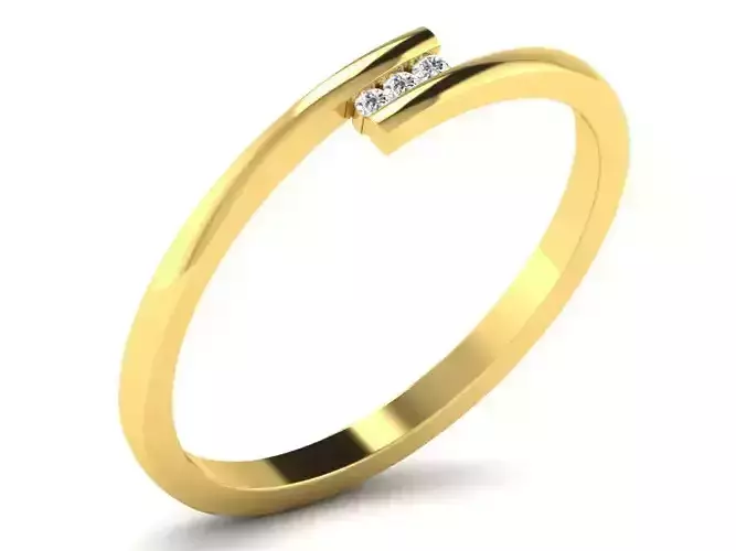 Light Weight Yellow Gold Diamond Ring DR-5721
