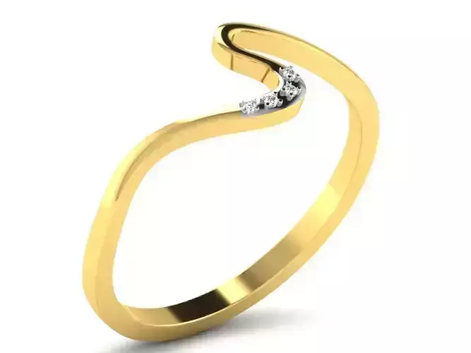 Light Weight Yellow Gold Diamond Ring DR-5743