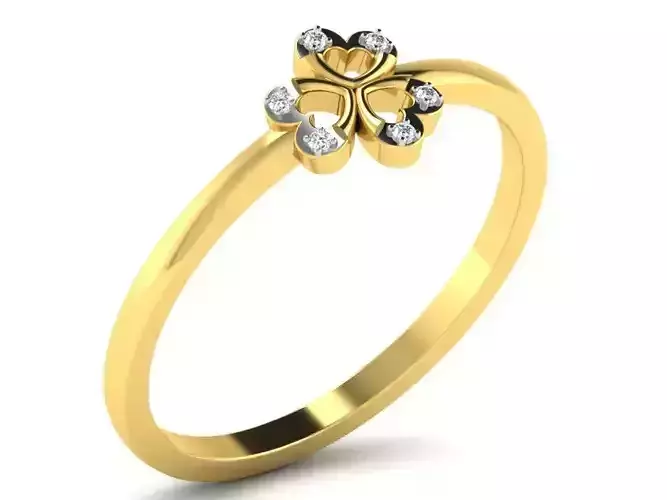 Light Weight Yellow Gold Diamond Ring DR-5747