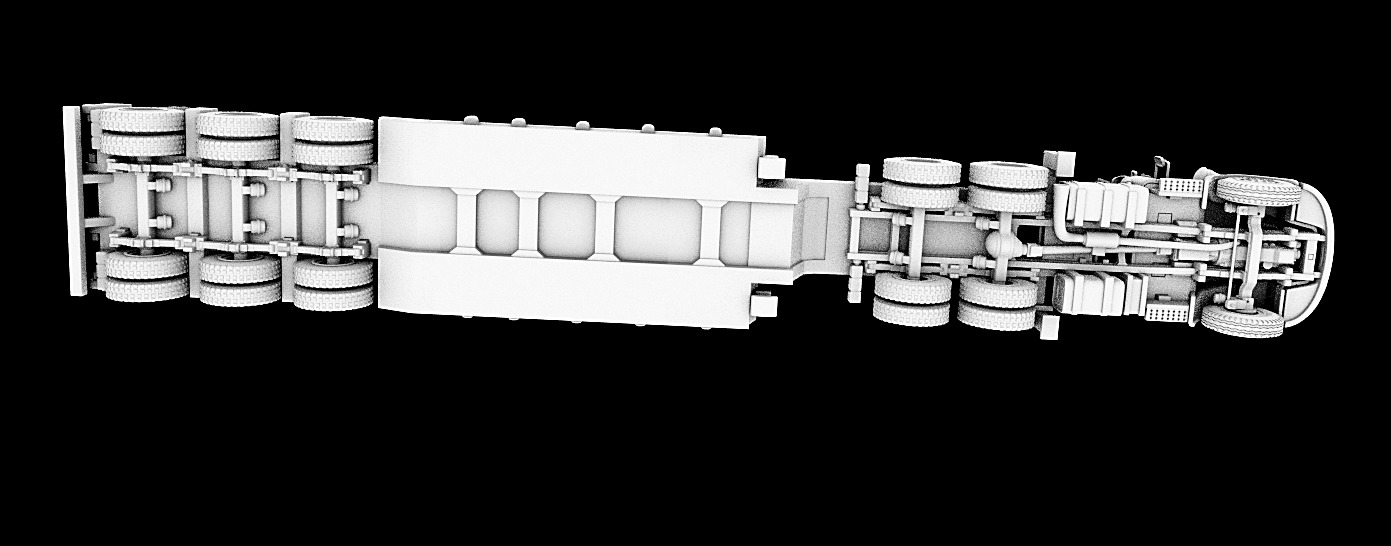 SCANIA 110 plus munck board trailer 3D print model_3
