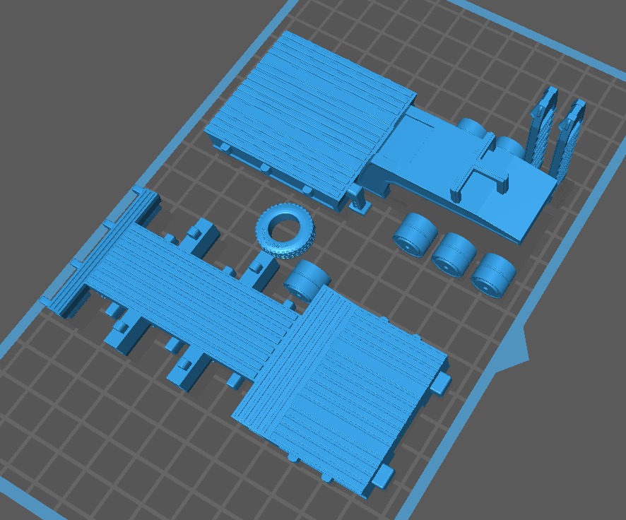 SCANIA 110 plus munck board trailer 3D print model_10