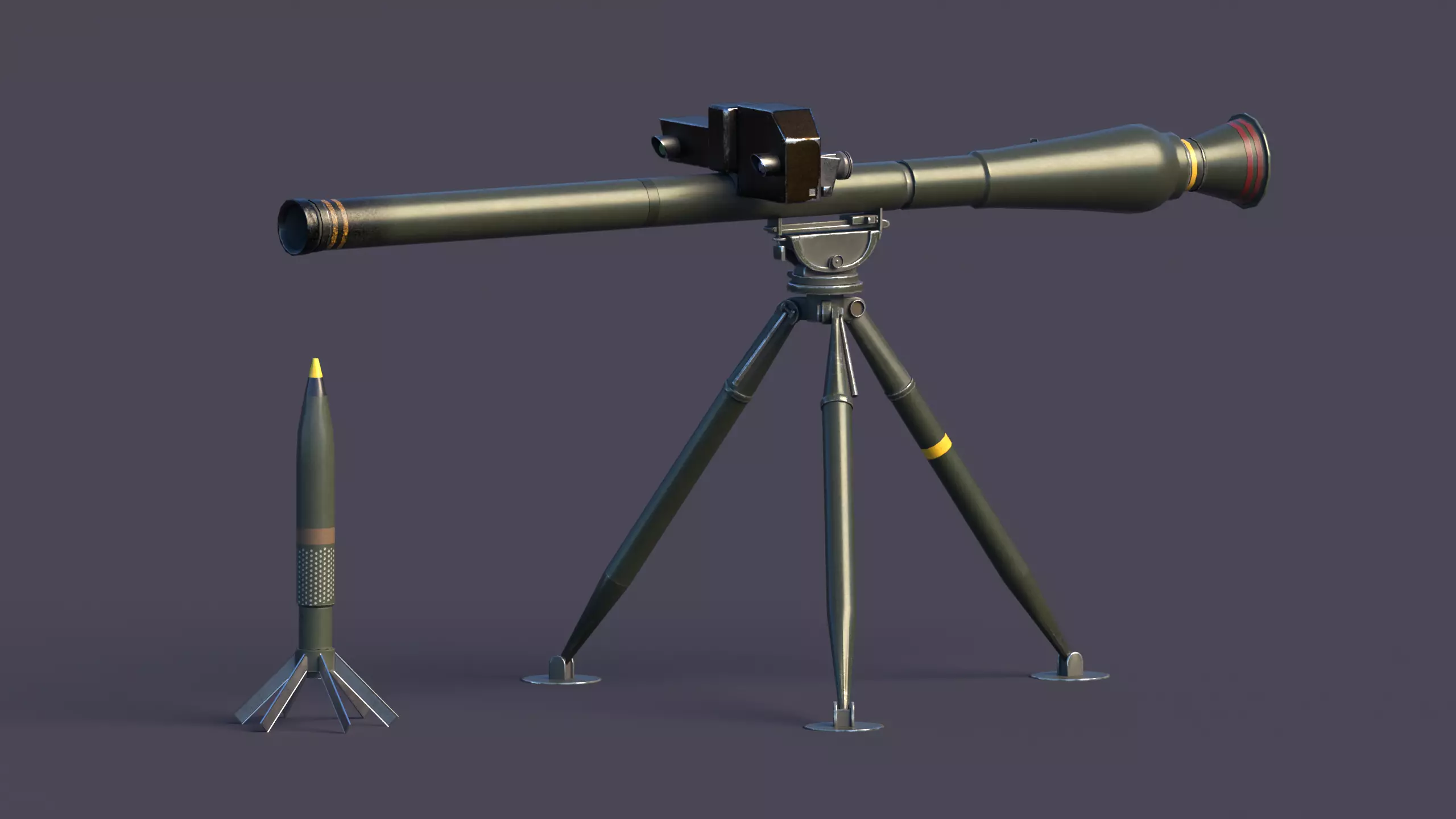 Breda Folgore 80 ATGM Italy  Low-poly 3D model_0