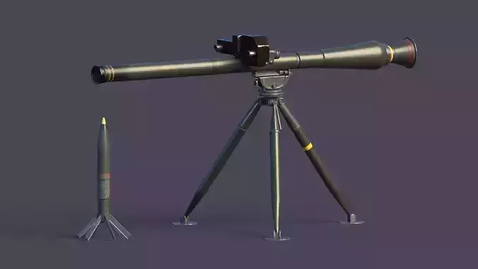 Breda Folgore 80 ATGM Italy  Low-poly 3D model