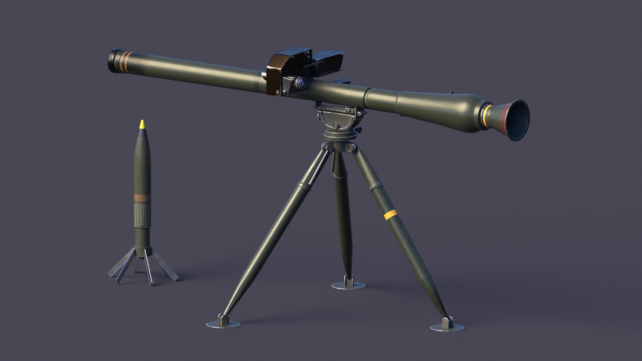 Breda Folgore 80 ATGM Italy  Low-poly 3D model_2