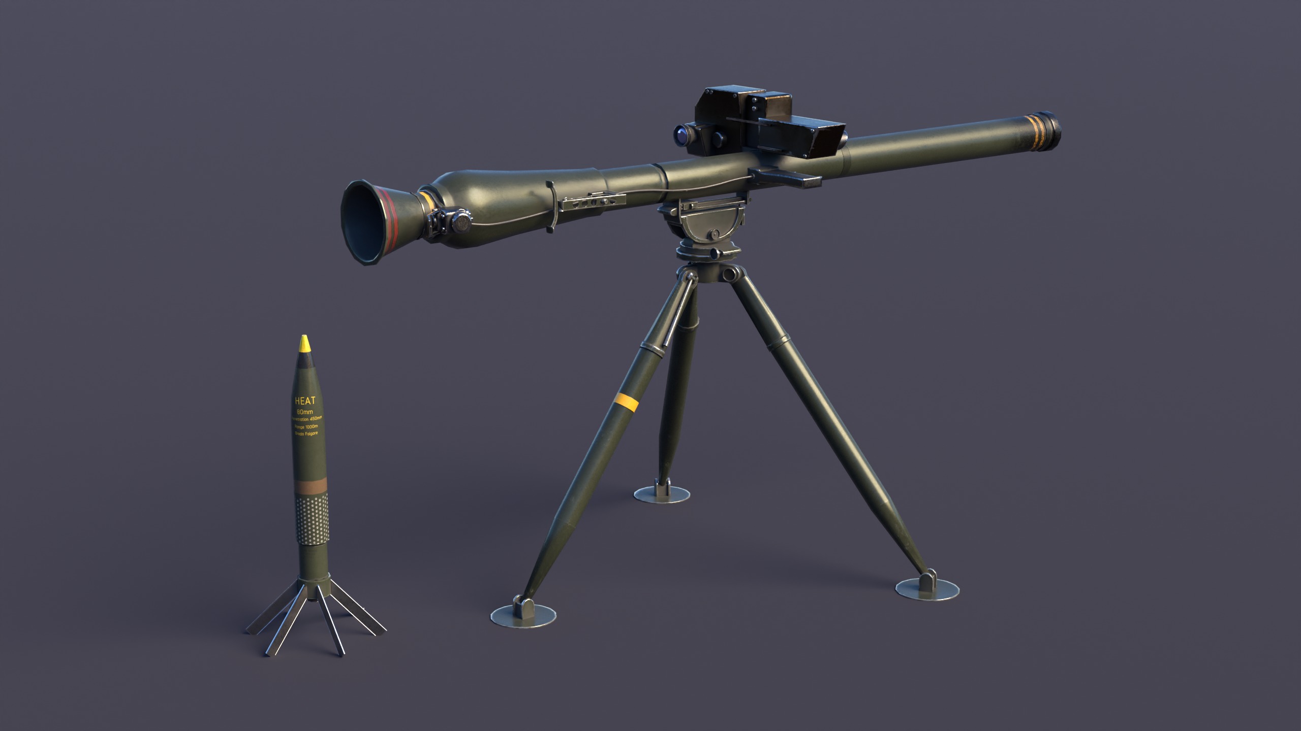 Breda Folgore 80 ATGM Italy  Low-poly 3D model_1
