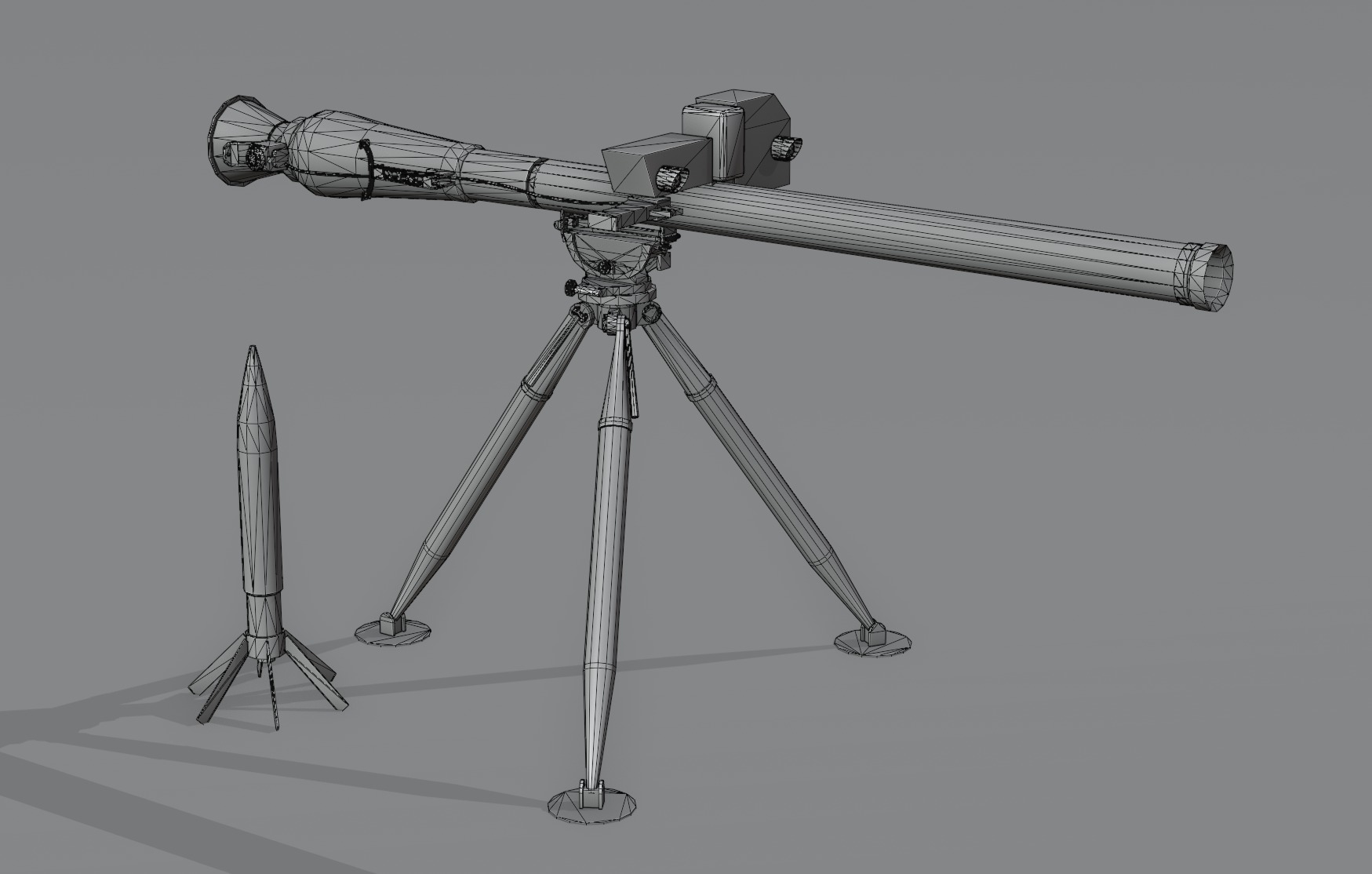 Breda Folgore 80 ATGM Italy  Low-poly 3D model_5