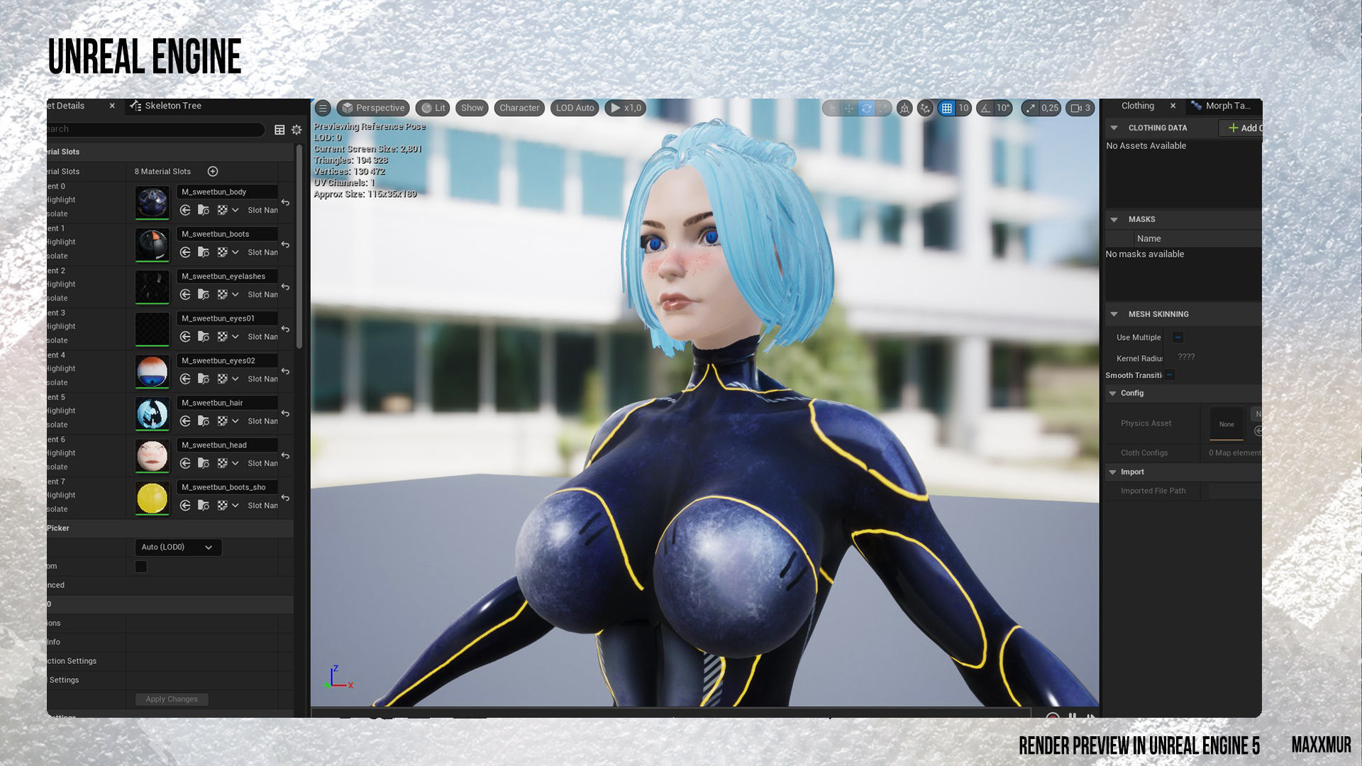 Gameready womans characters SweetBun Super Bun mini pack Low-poly 3D model_24