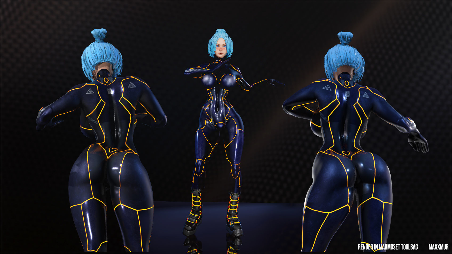 Gameready womans characters SweetBun Super Bun mini pack Low-poly 3D model_35