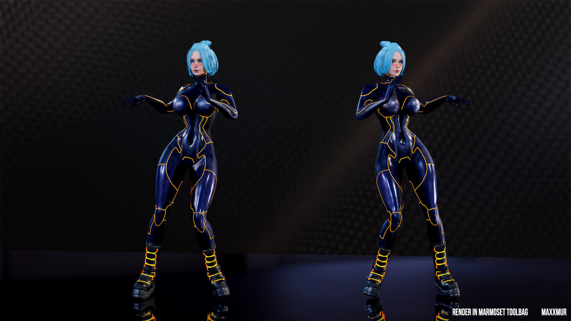 Gameready womans characters SweetBun Super Bun mini pack Low-poly 3D model_34