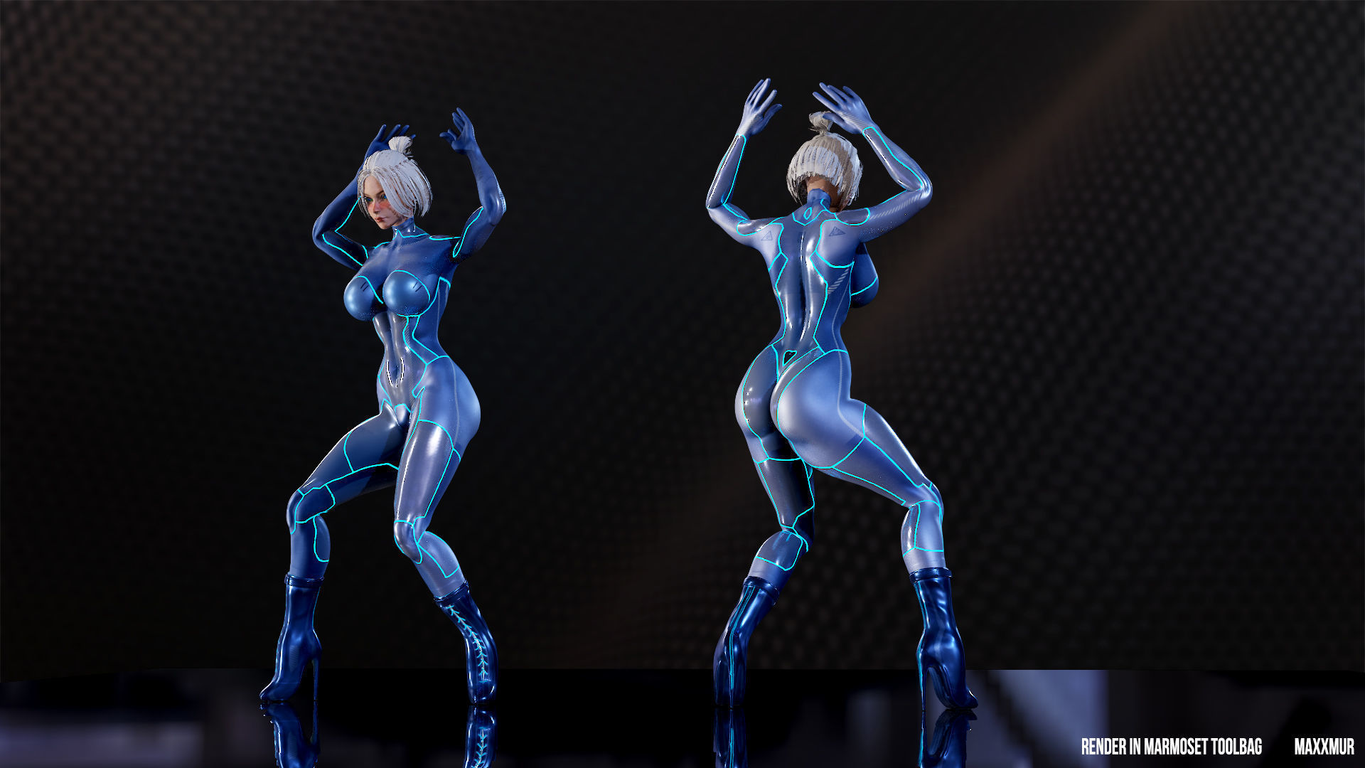 Gameready womans characters SweetBun Super Bun mini pack Low-poly 3D model_32