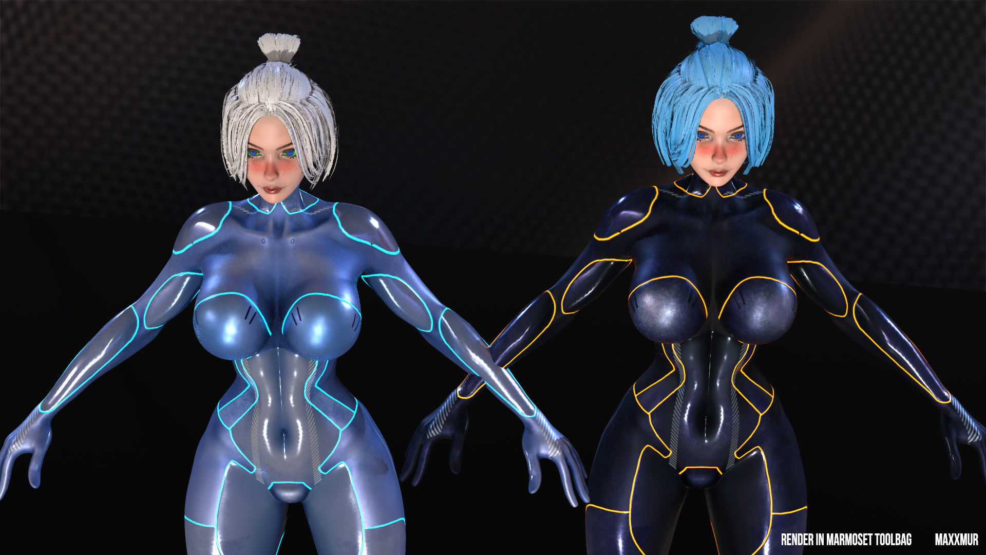 Gameready womans characters SweetBun Super Bun mini pack Low-poly 3D model_10