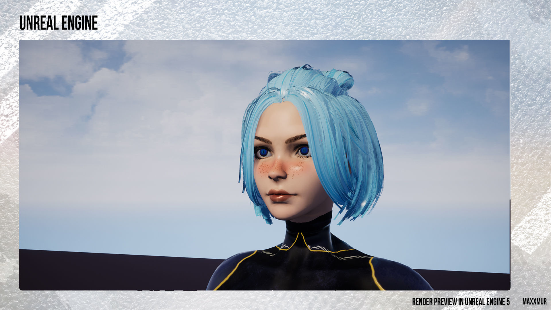 Gameready womans characters SweetBun Super Bun mini pack Low-poly 3D model_17