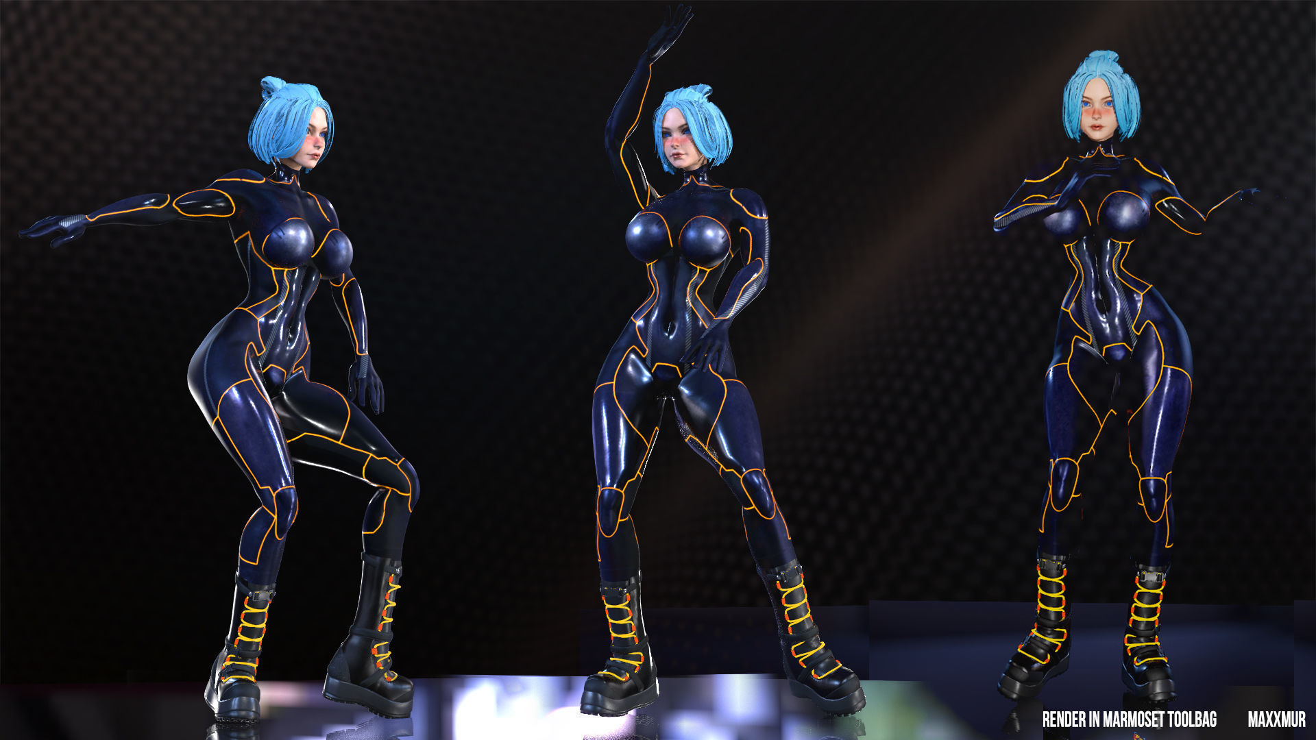 Gameready womans characters SweetBun Super Bun mini pack Low-poly 3D model_31