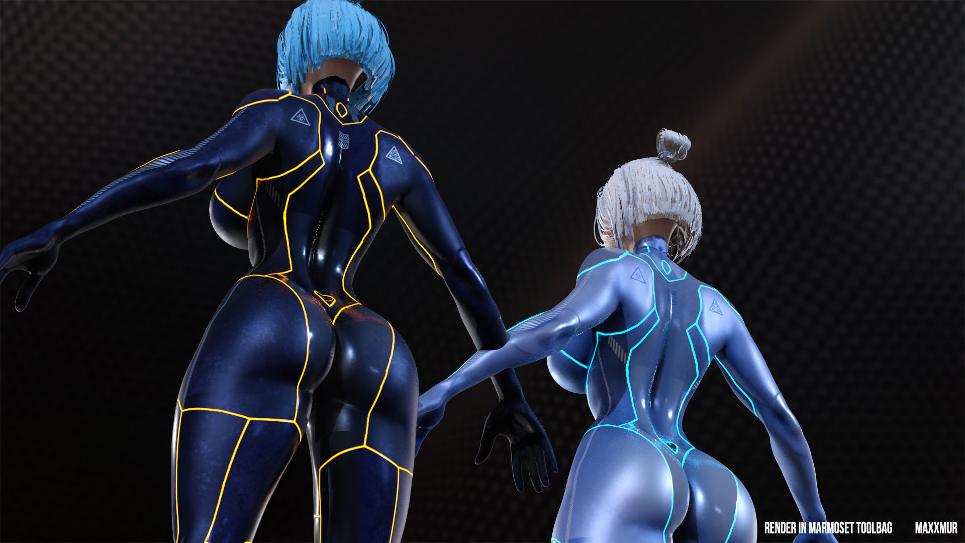 Gameready womans characters SweetBun Super Bun mini pack Low-poly 3D model_9