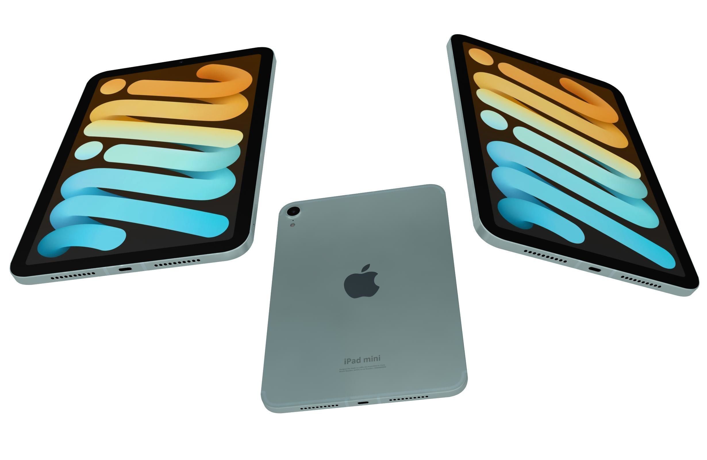 Apple iPad Mini 2024 Blue 3D model_3