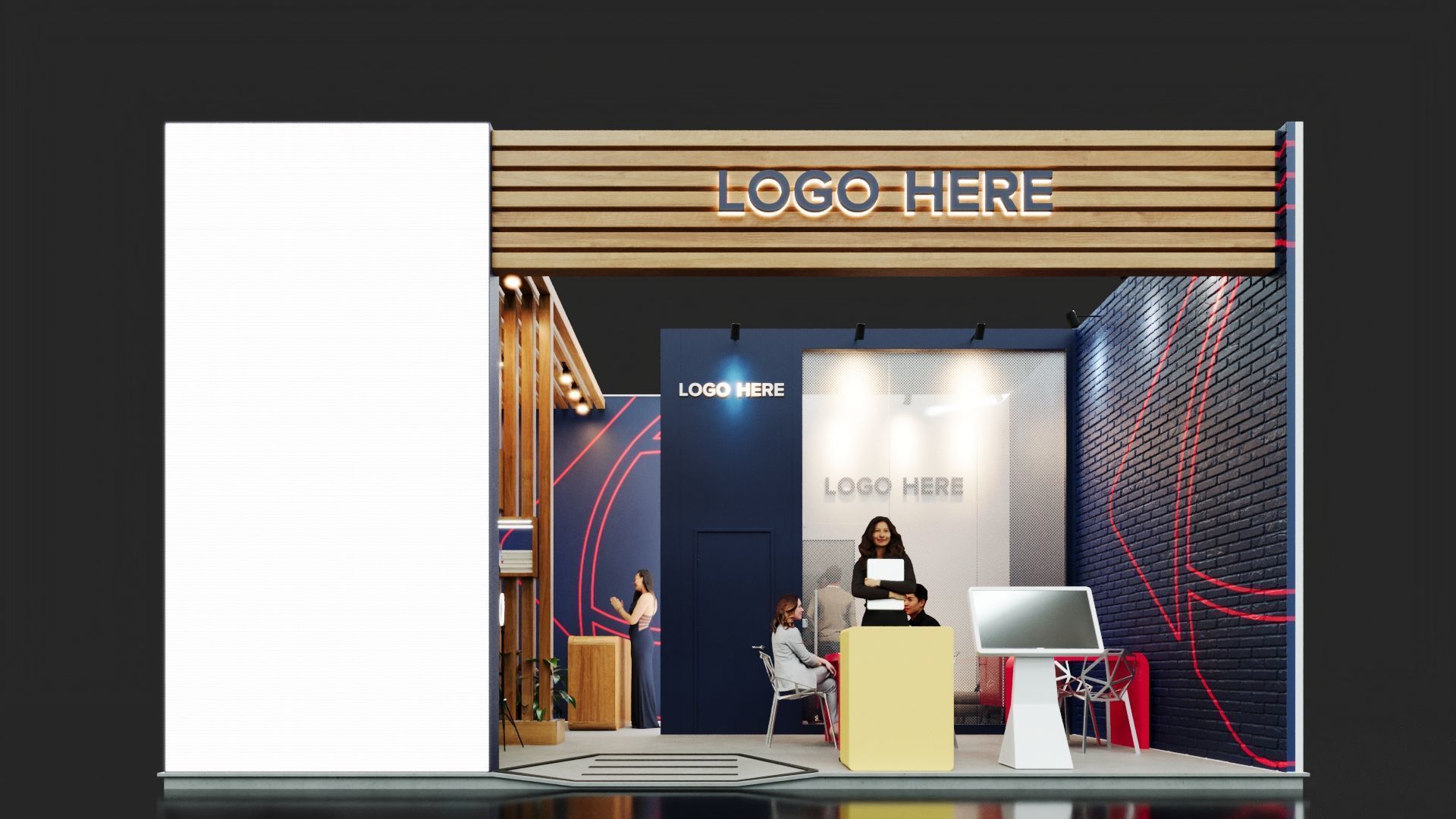 Exhibition Stand - 7m x 5m 3D model - 50m 3D model 3D model 3D model_1