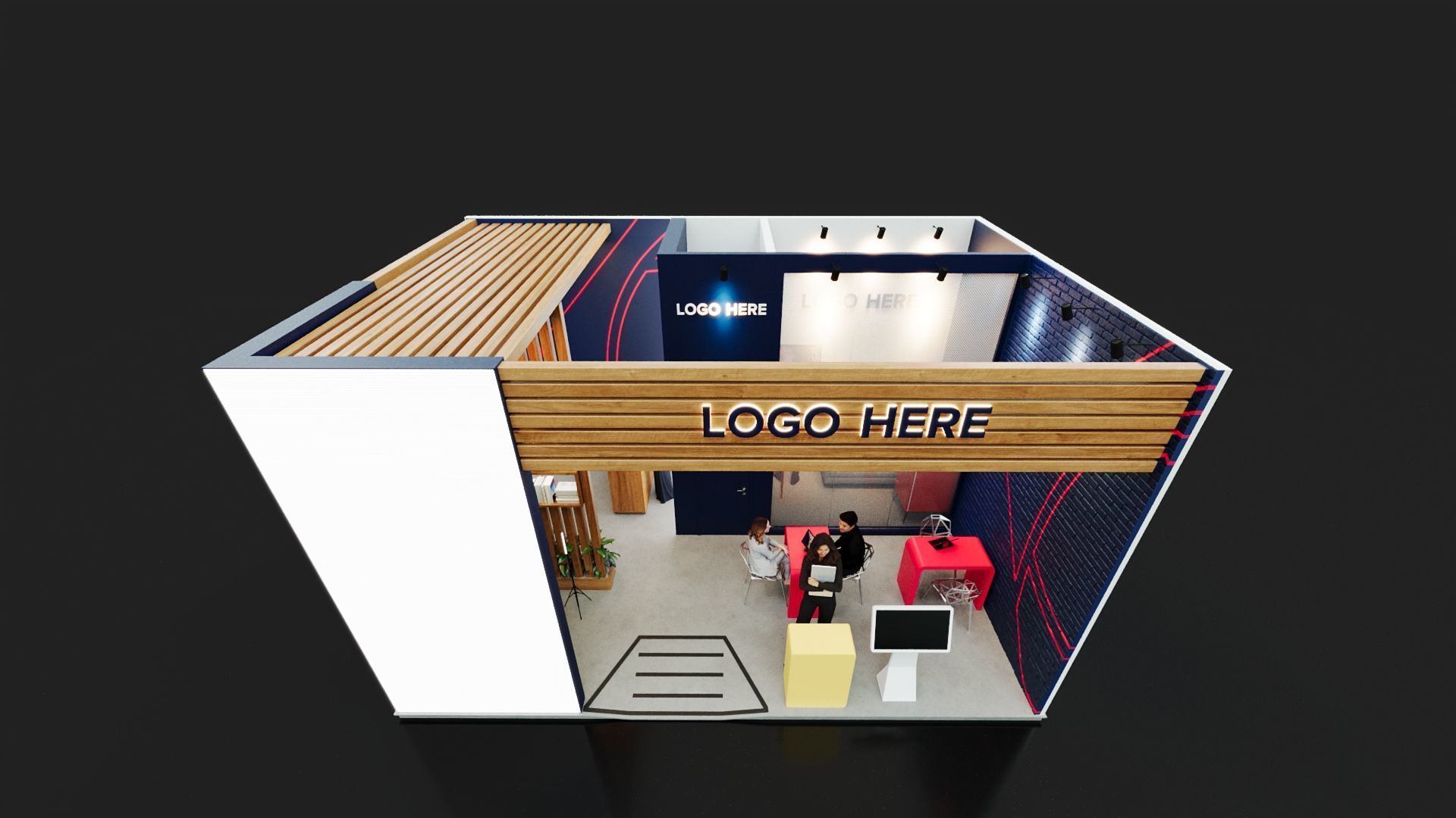 Exhibition Stand - 7m x 5m 3D model - 50m 3D model 3D model 3D model_10