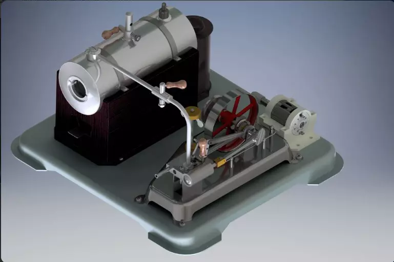 air powered steam engine 3D print model_0