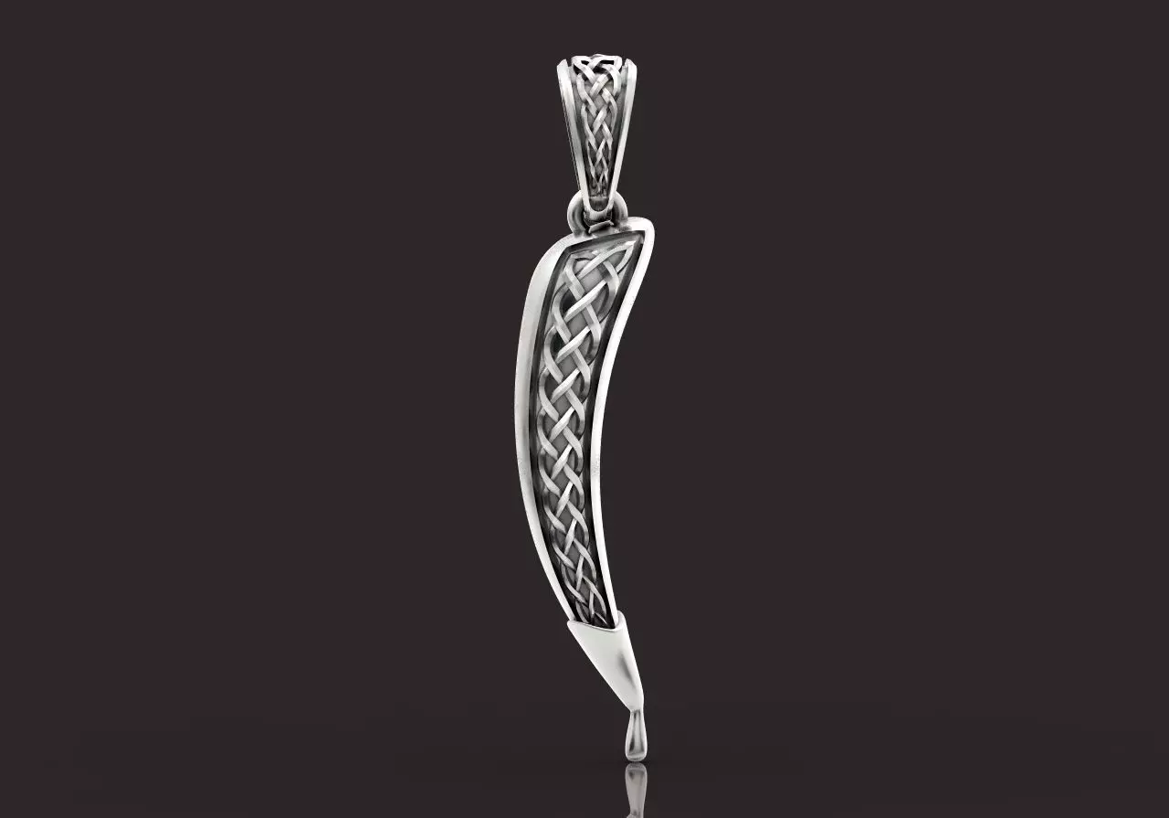 Man Celtic Viking Horn Pendant 1429 3D print model