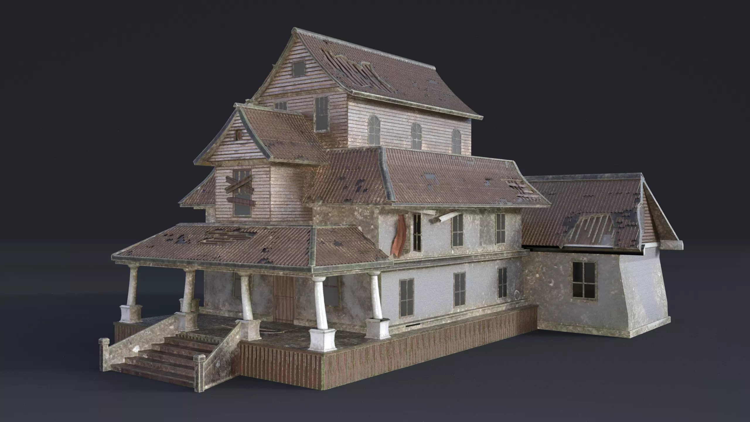 Halloween House Realistic Low-poly 3D model