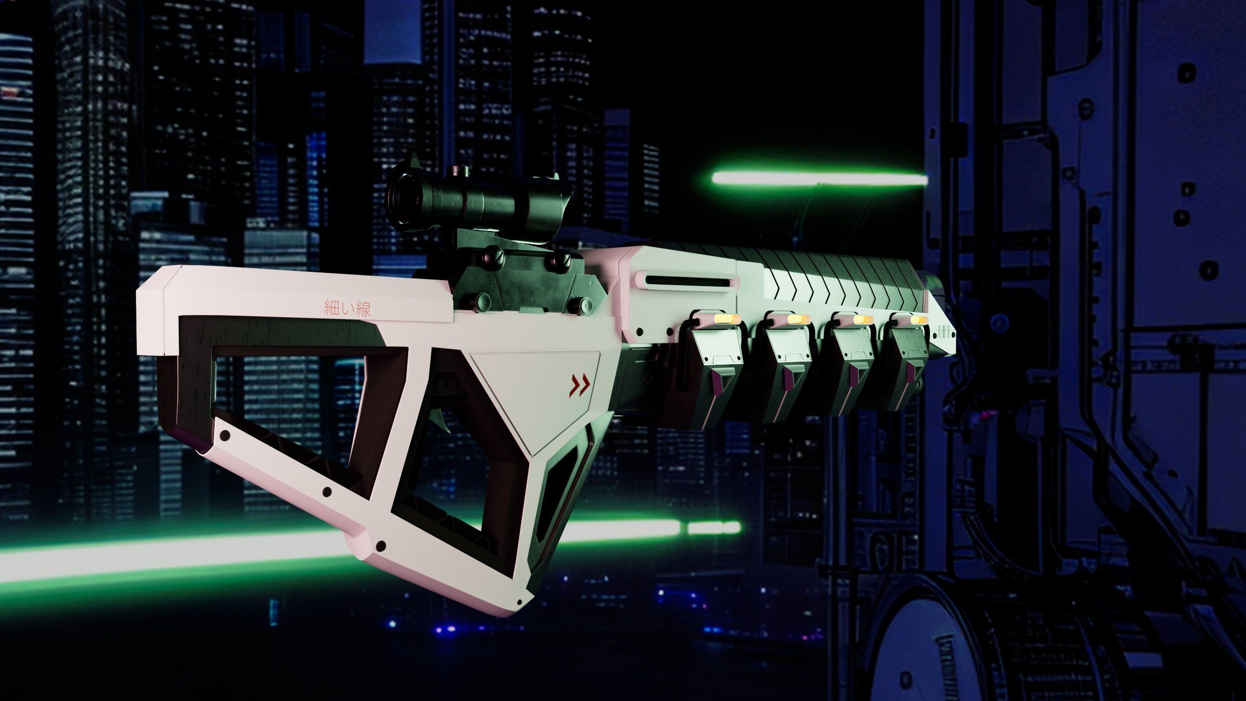 Sci-Fi Railgun 3D model_4