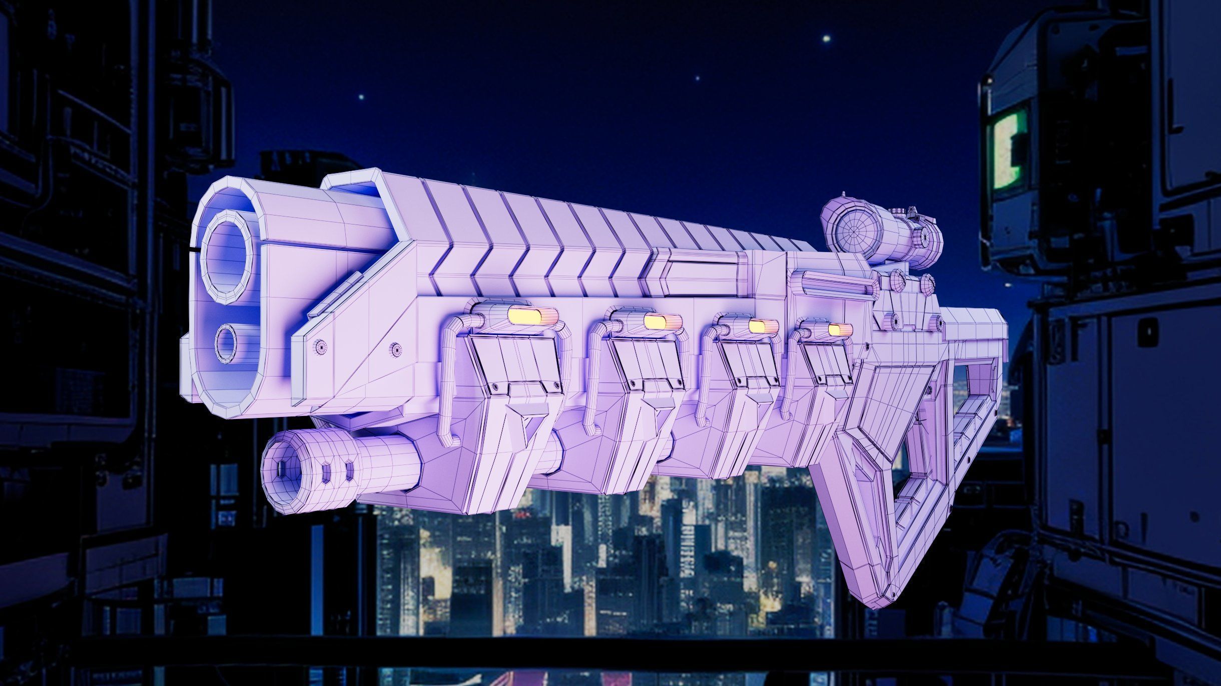 Sci-Fi Railgun 3D model_3