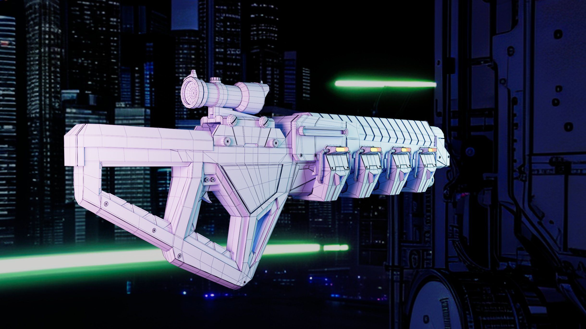 Sci-Fi Railgun 3D model_5