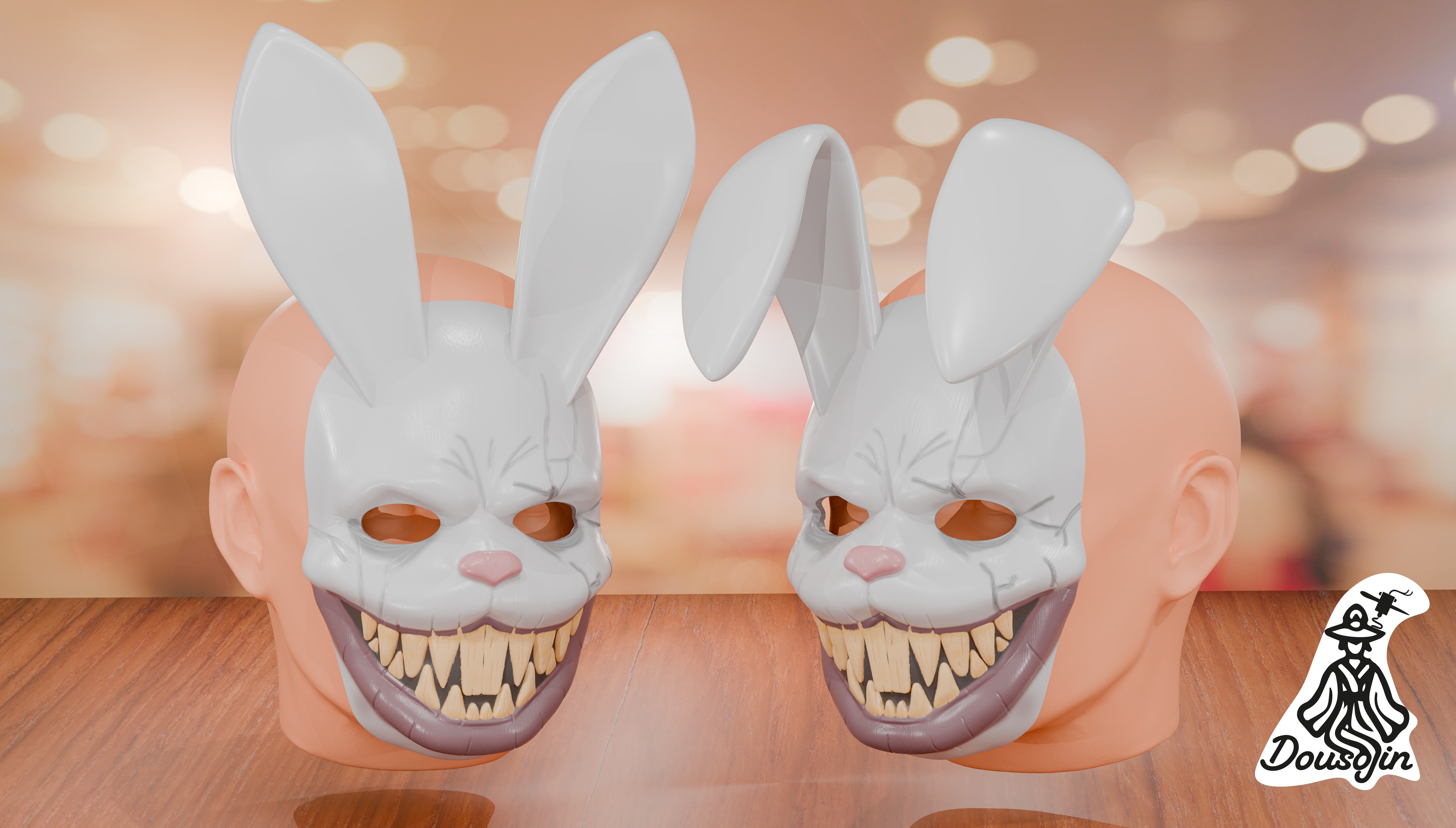 Horrible Rabbit Mask  3D print model_1