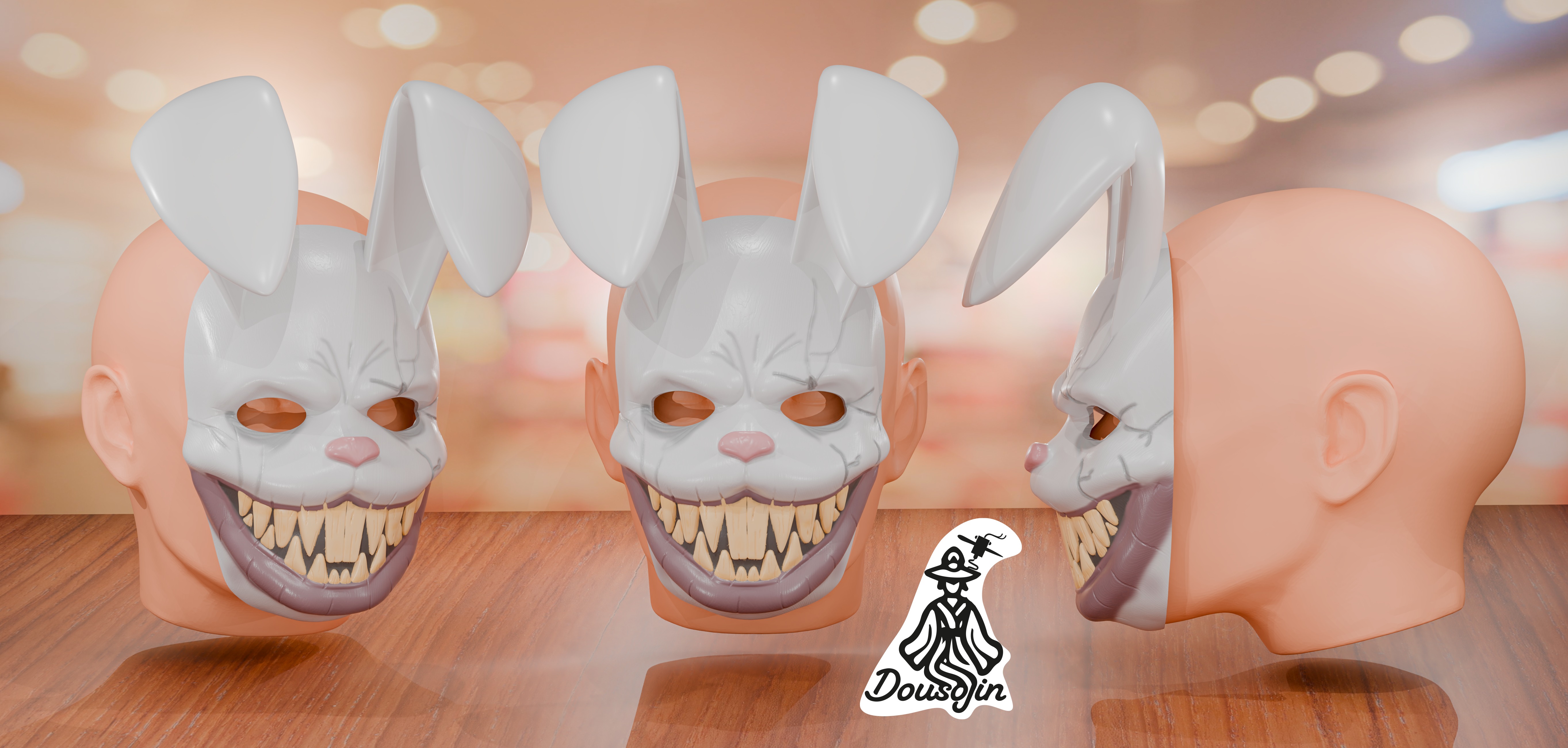 Horrible Rabbit Mask  3D print model_4