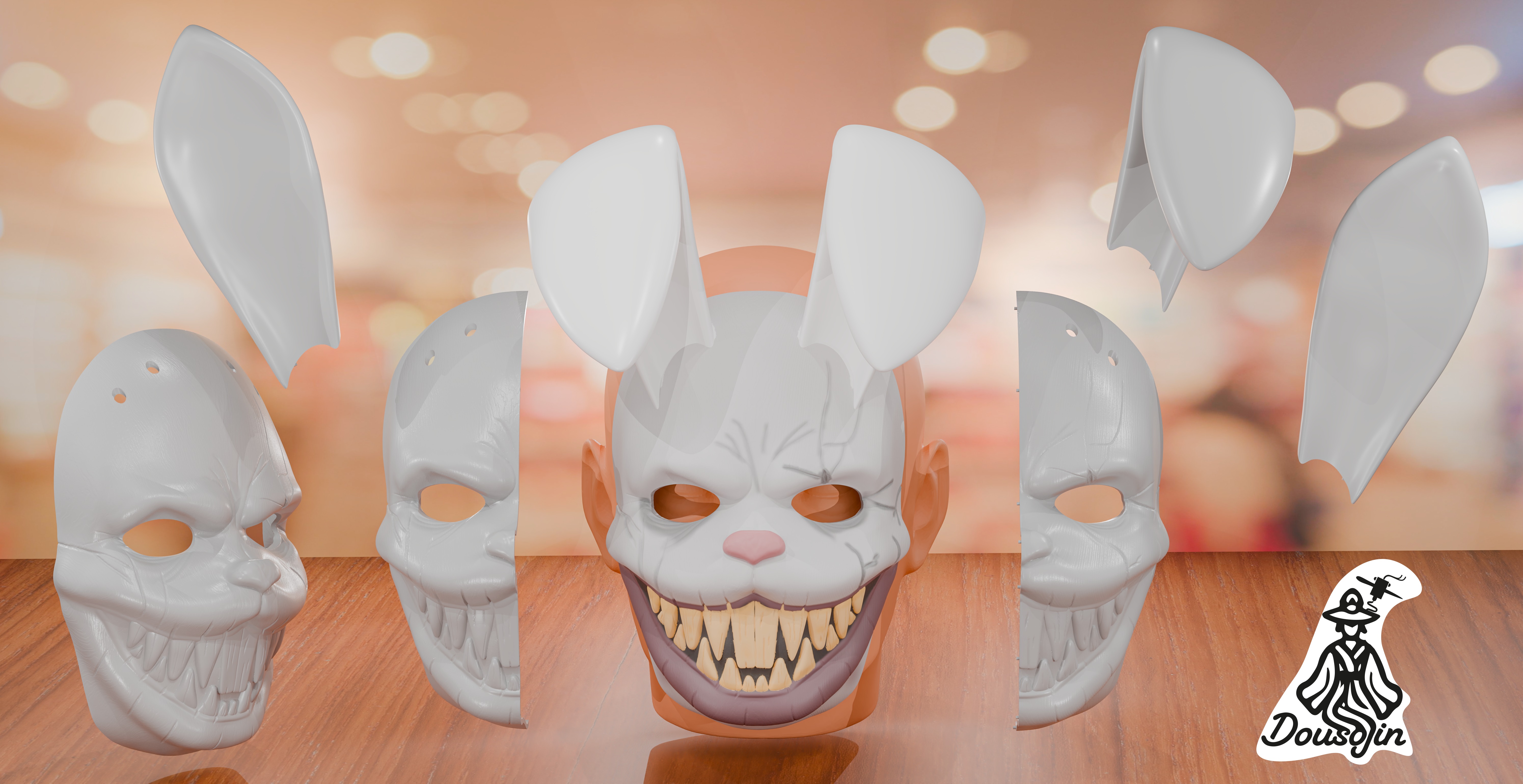 Horrible Rabbit Mask  3D print model_7