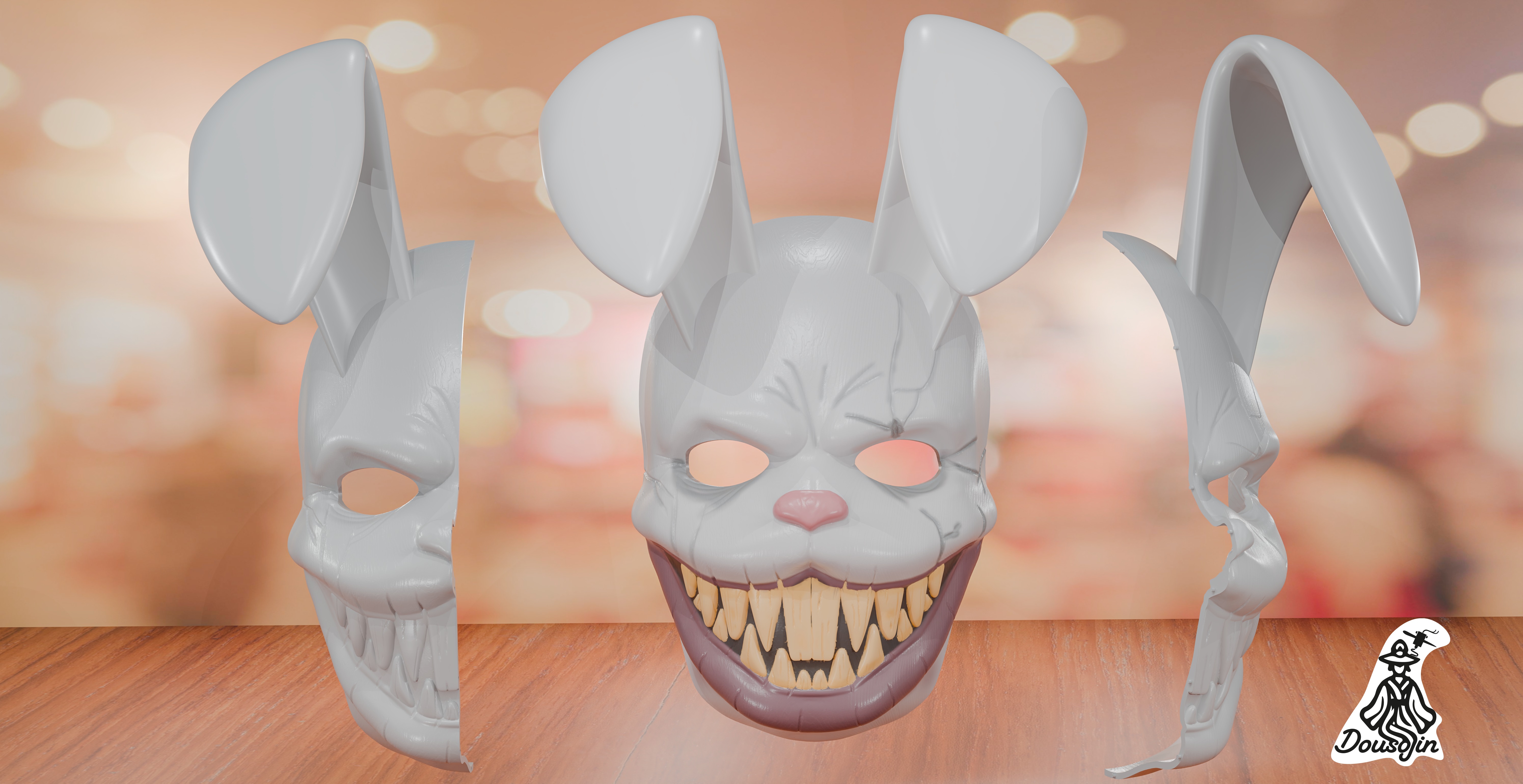 Horrible Rabbit Mask  3D print model_6