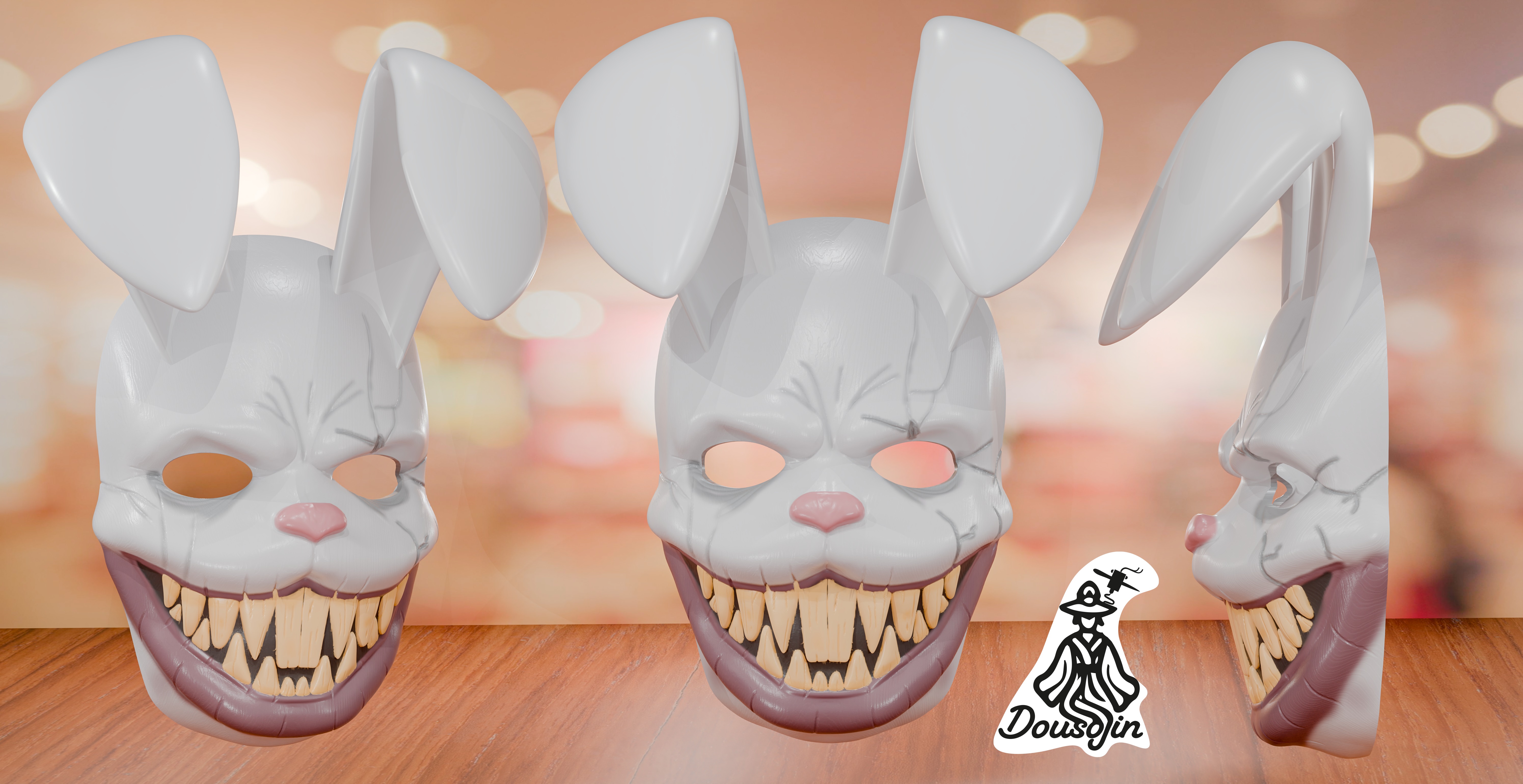 Horrible Rabbit Mask  3D print model_3