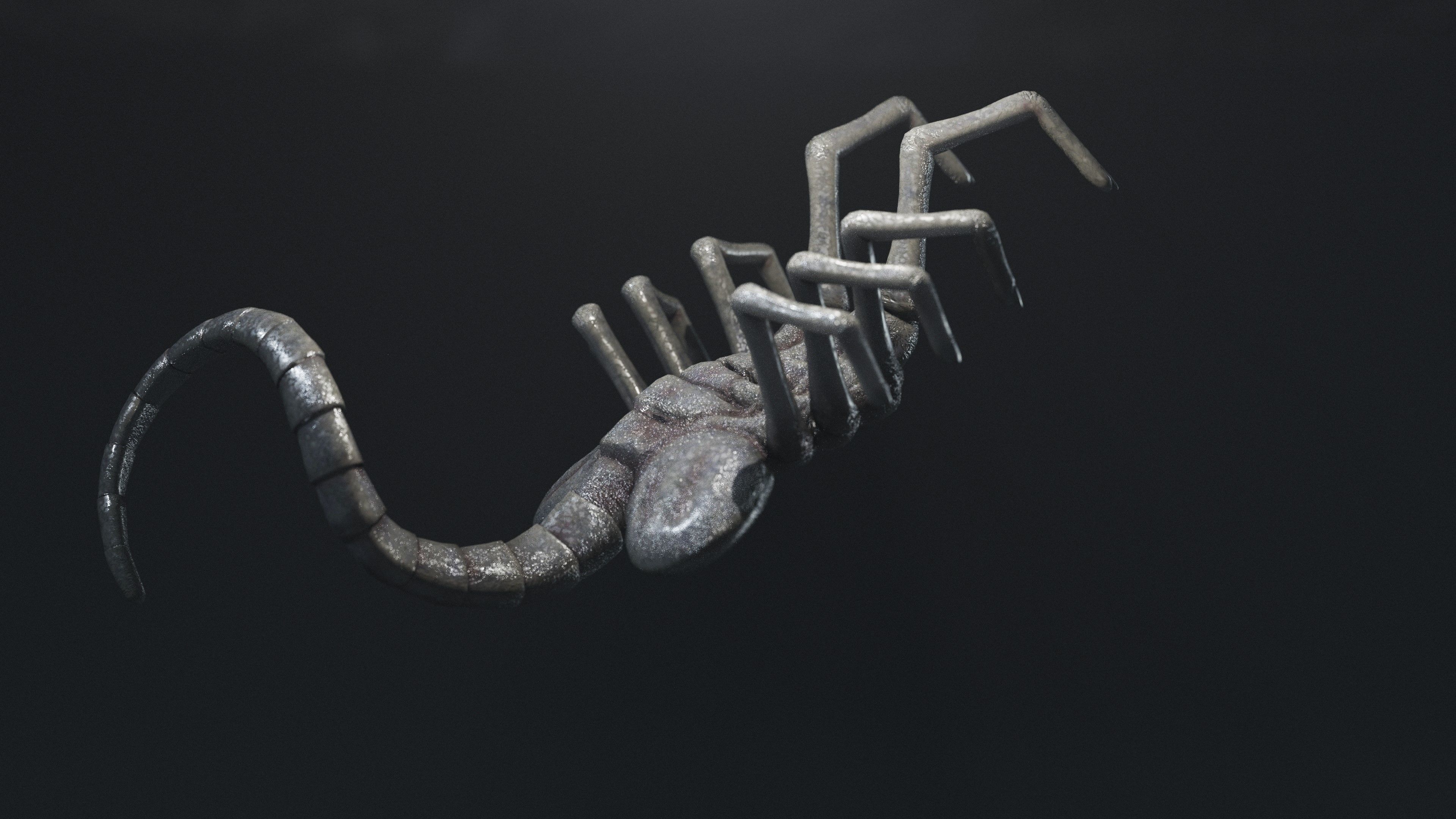 Facehugger rigged Low-poly 3D model_5