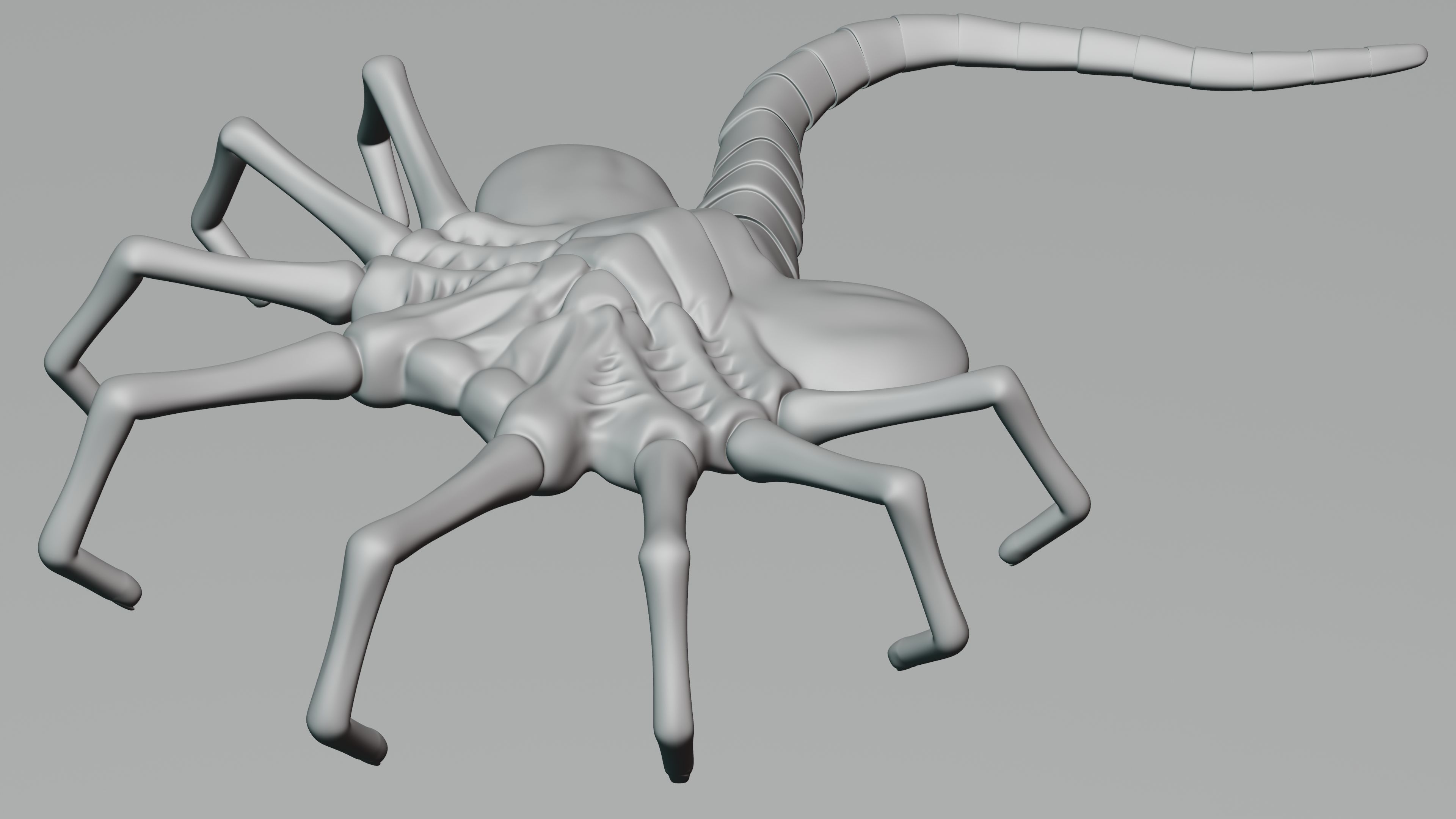 Facehugger rigged Low-poly 3D model_10