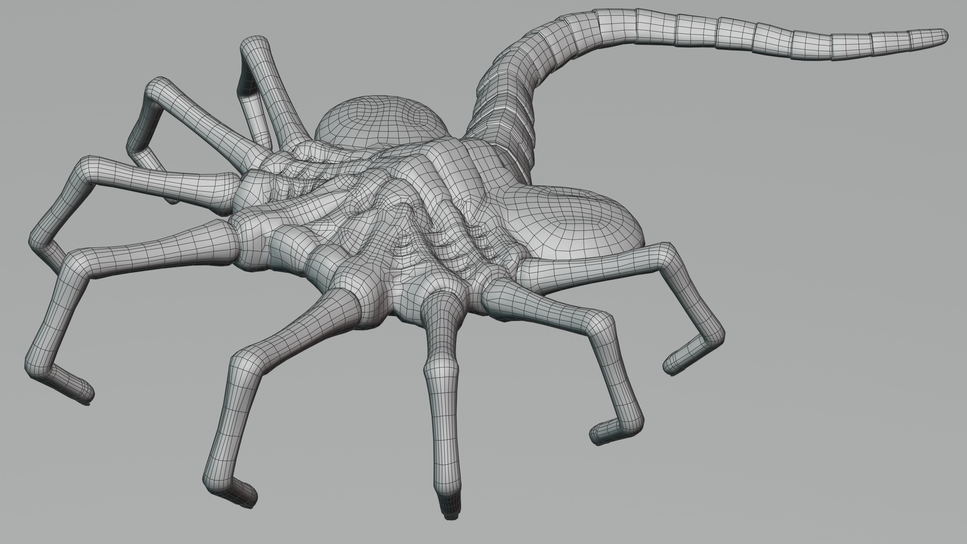 Facehugger rigged Low-poly 3D model_9