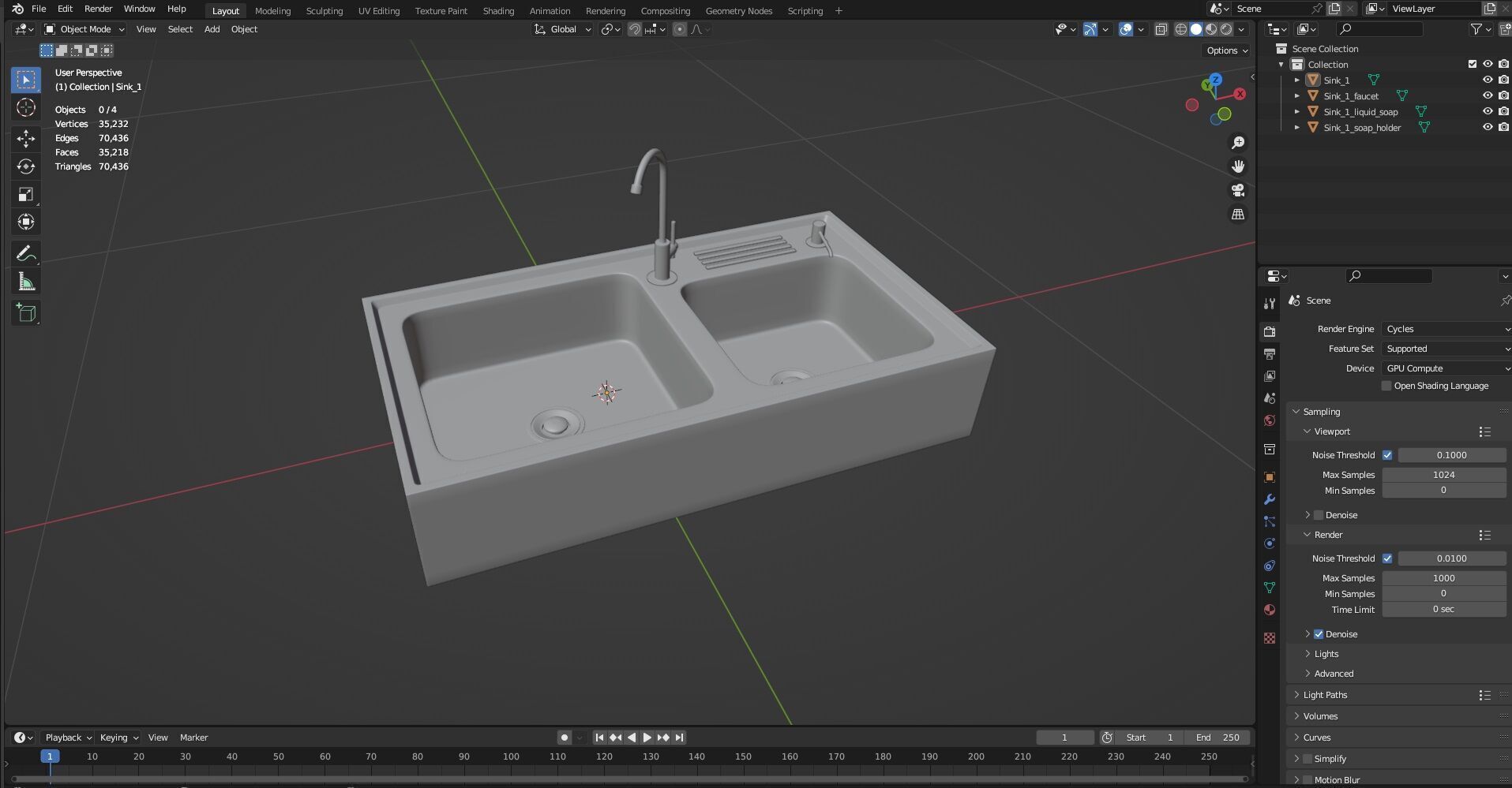 Sink with Faucet CG1 3D model_10