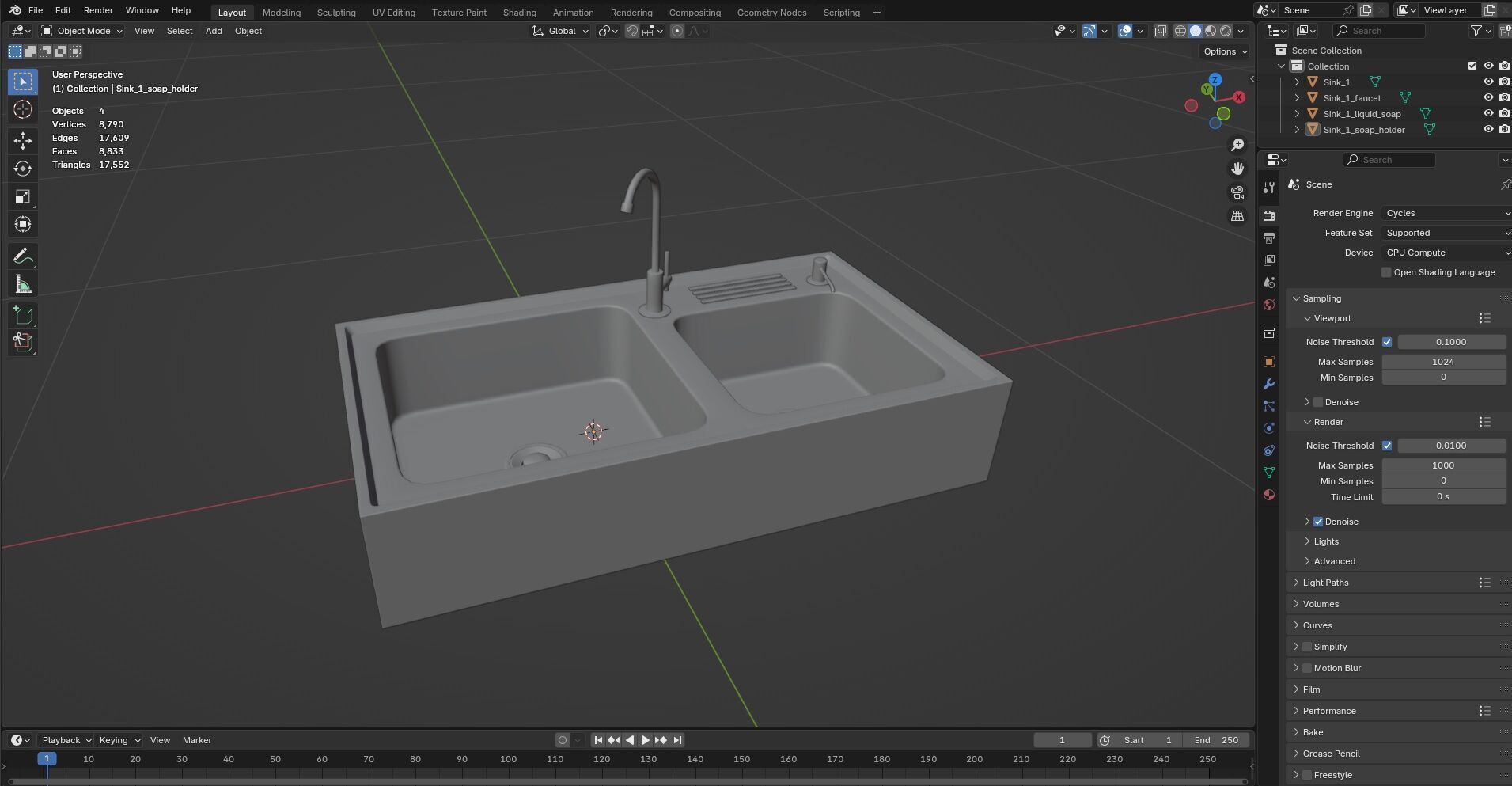 Sink with Faucet CG1 3D model_11
