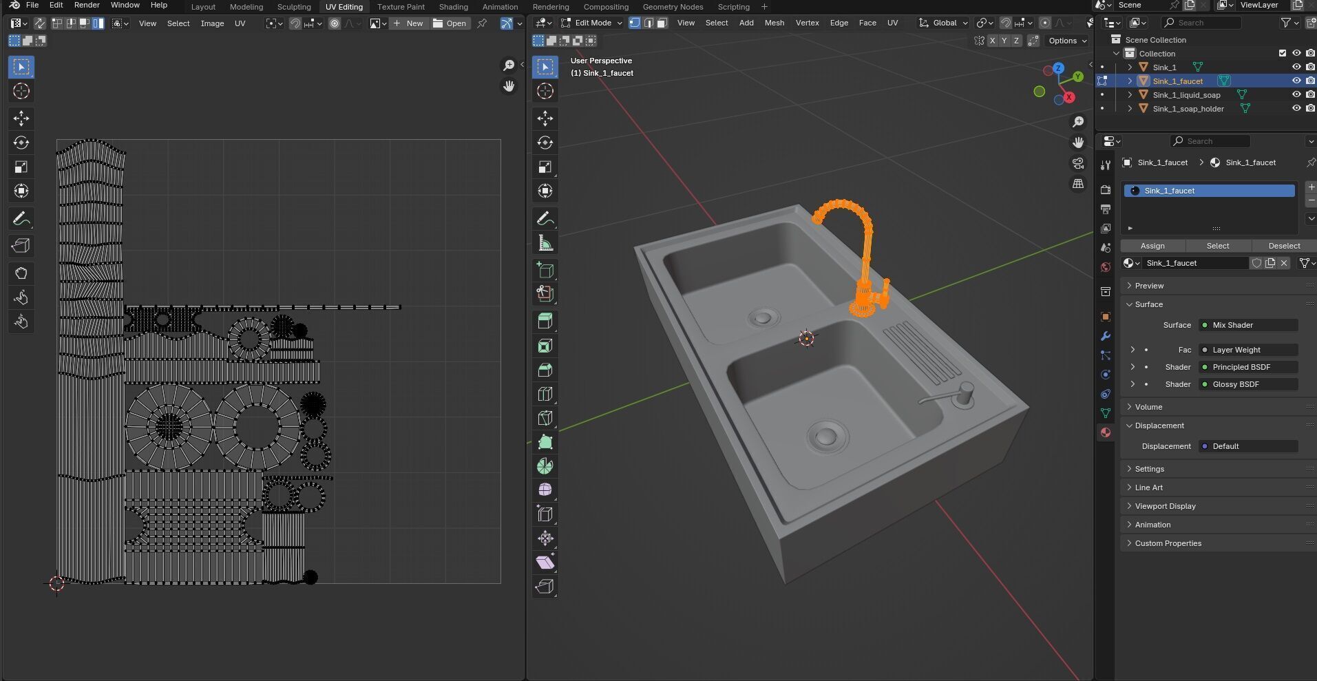 Sink with Faucet CG1 3D model_14