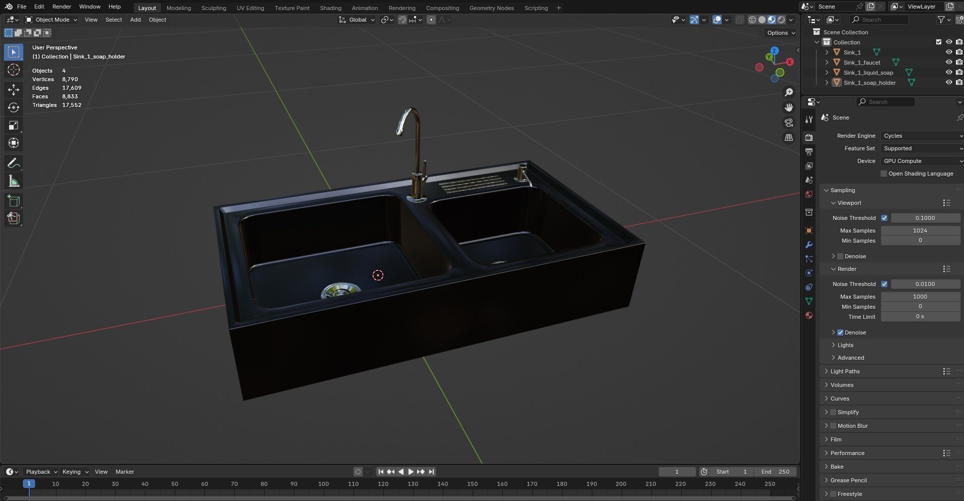 Sink with Faucet CG1 3D model_12