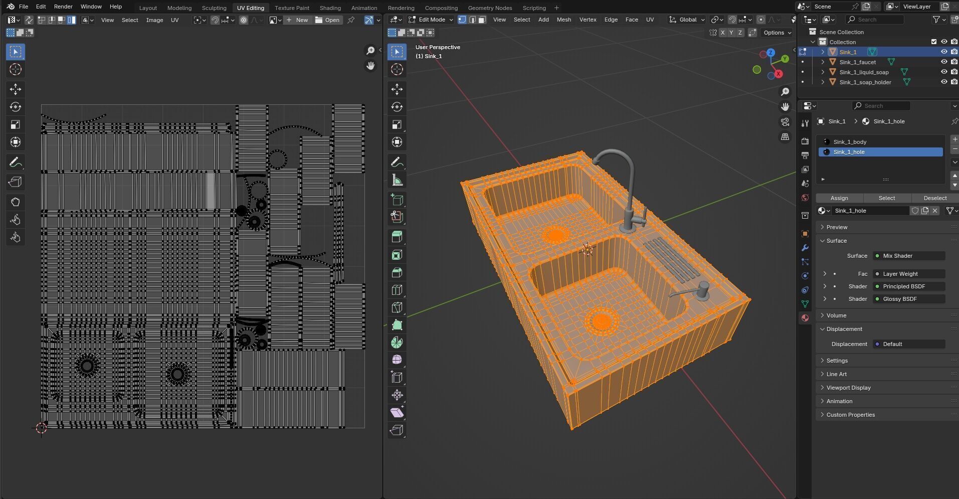 Sink with Faucet CG1 3D model_13
