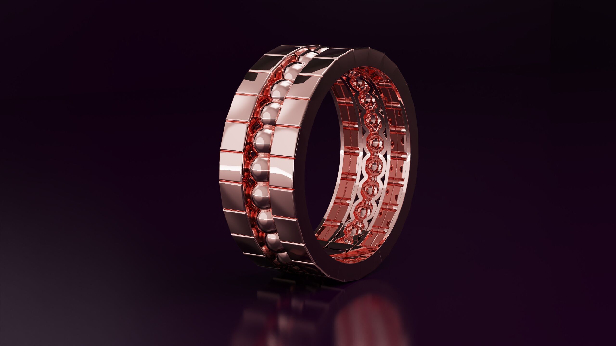 bead and cube Ring Free 3D print model_2