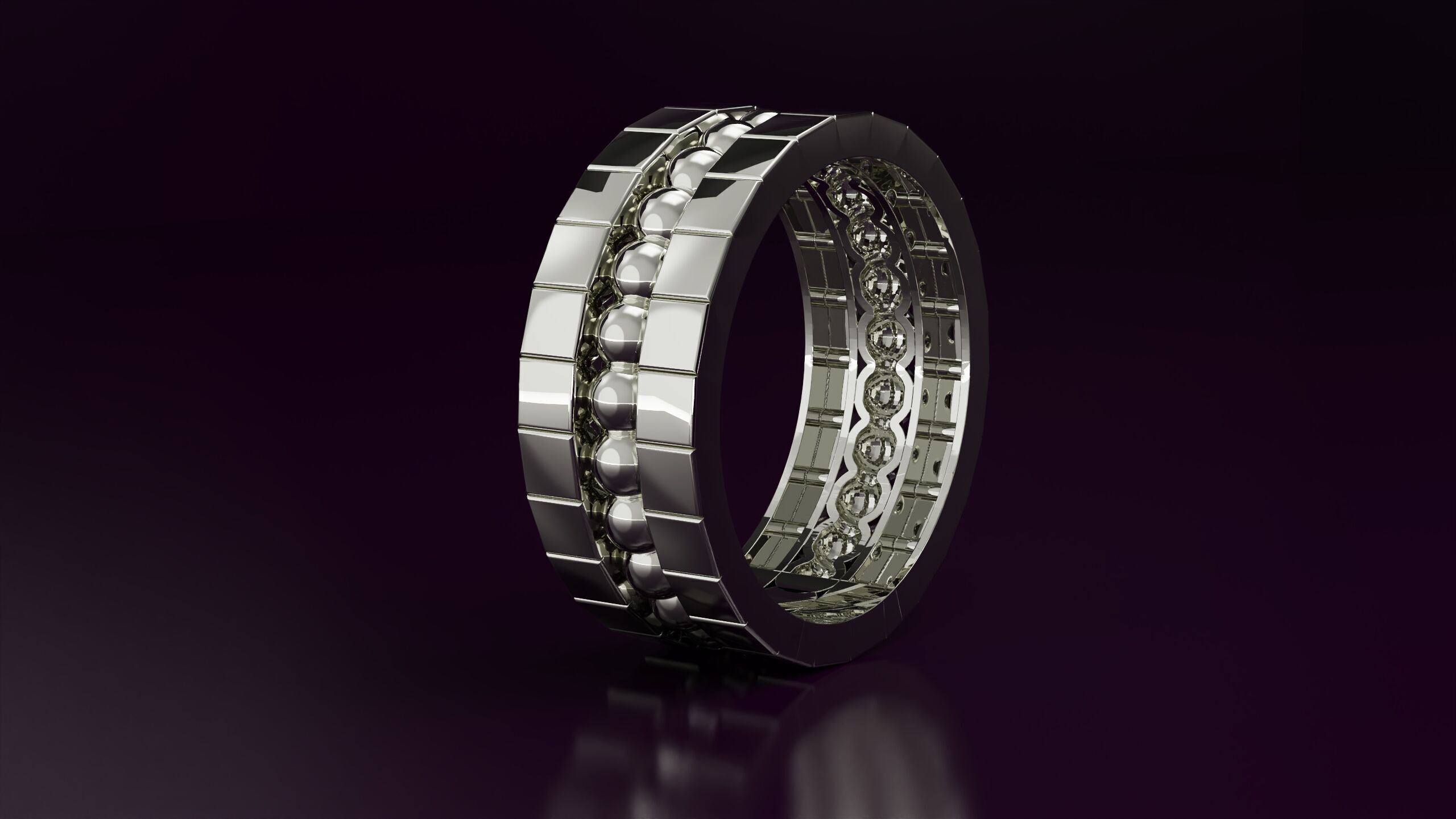 bead and cube Ring Free 3D print model_1