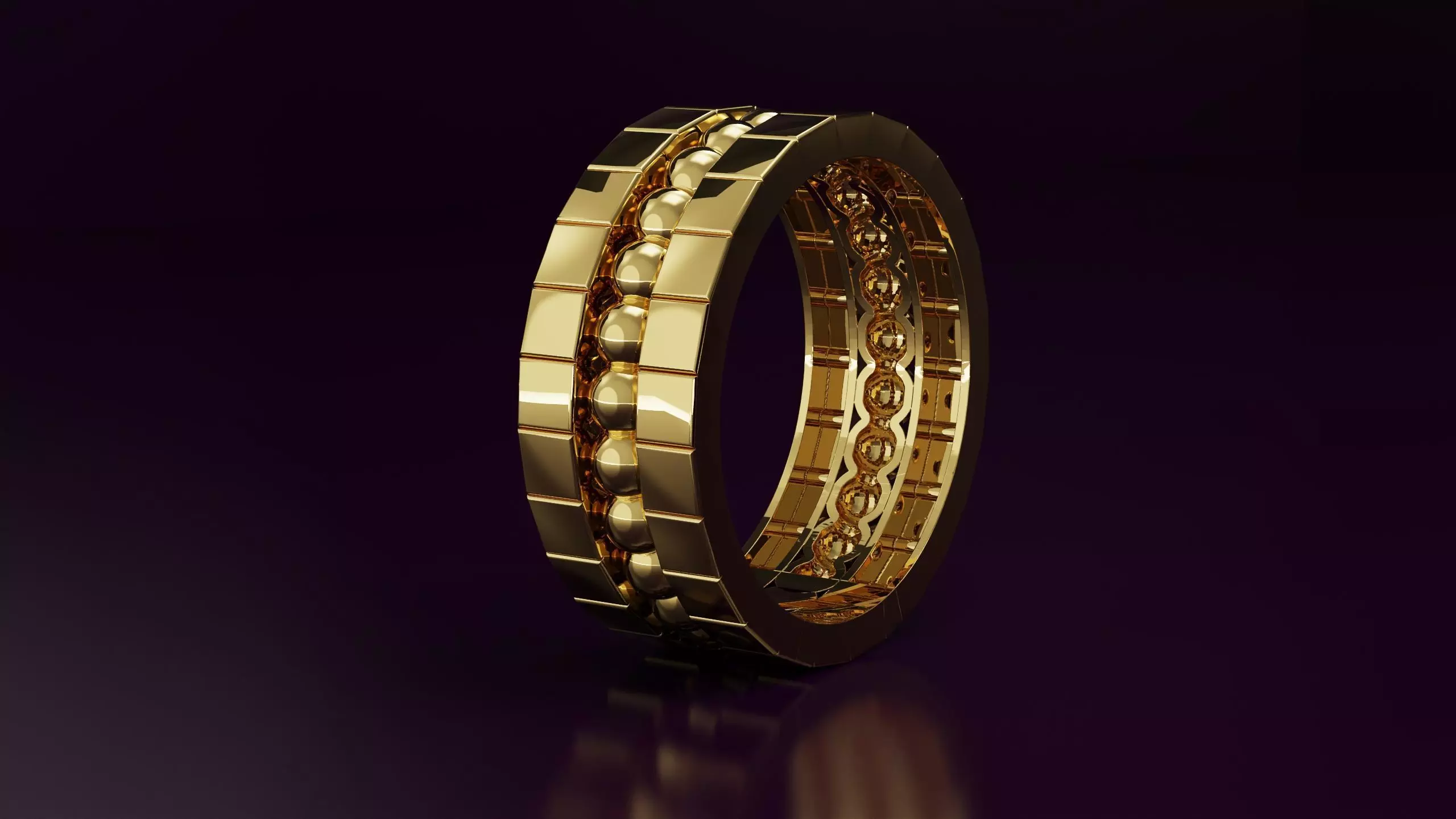 bead and cube Ring Free 3D print model_0