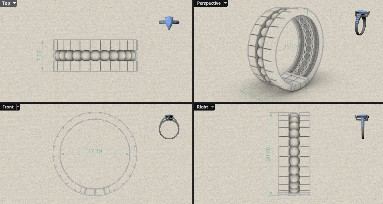 bead and cube Ring Free 3D print model_8