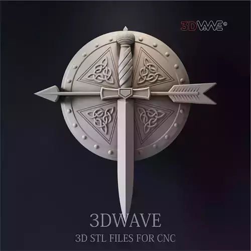 SHIELD AND SWORD 3d stl files for CNC