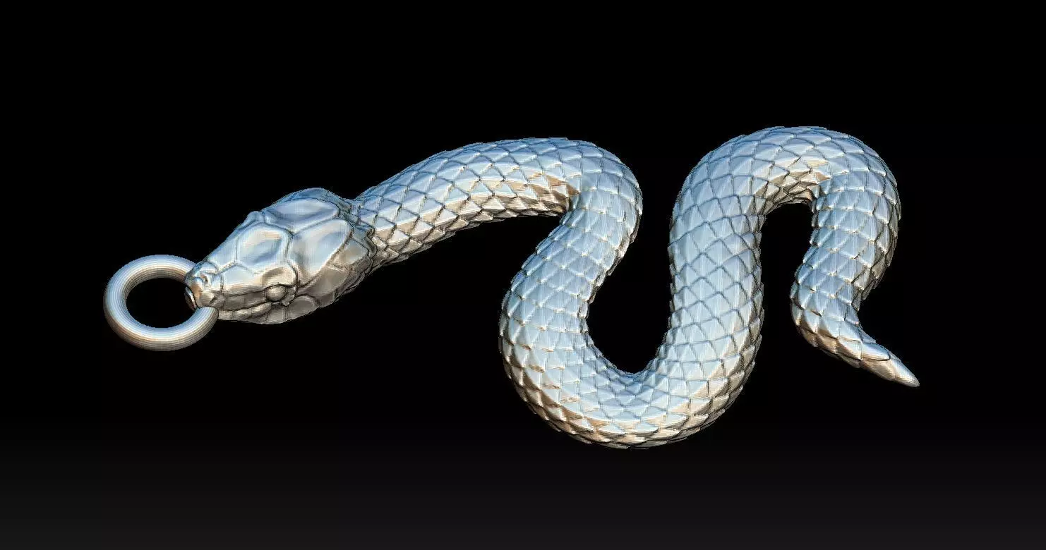 Snake pendant 3D print model 3D print model