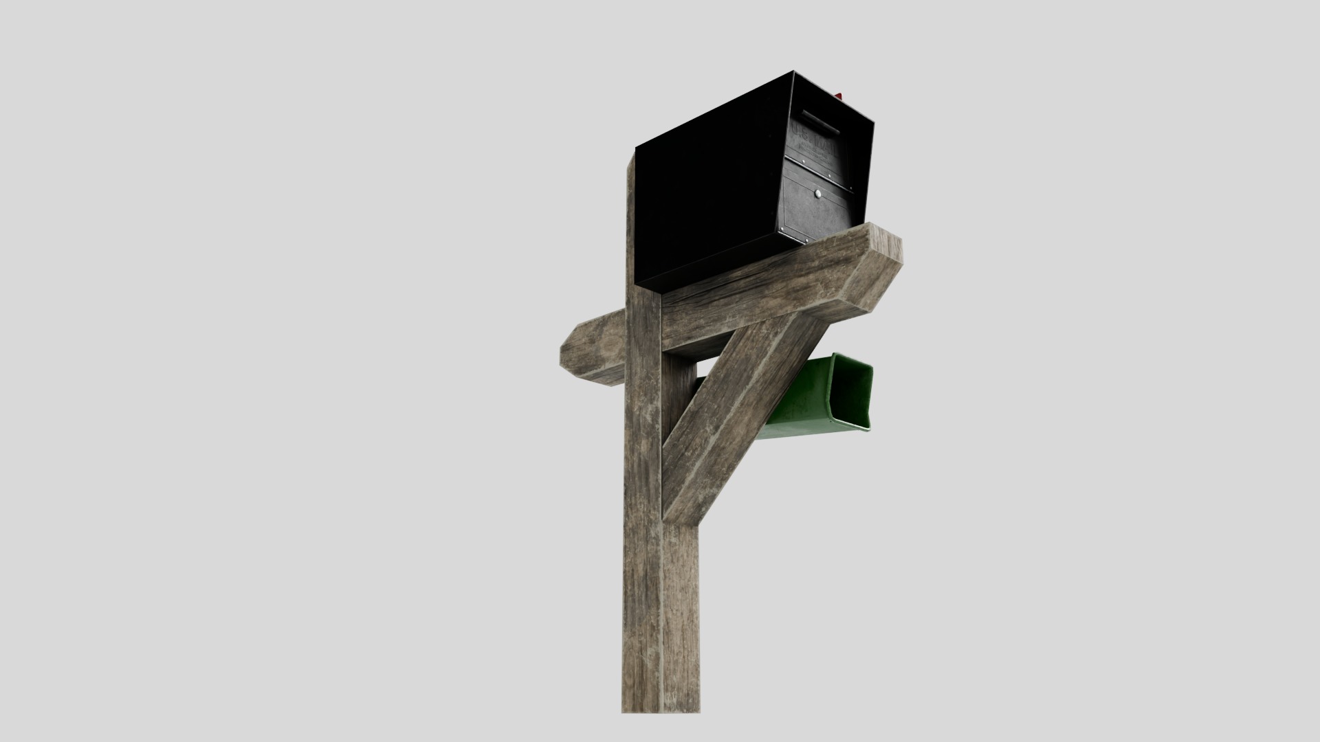 Large Mailbox with 4K Textures Low-poly 3D model_7