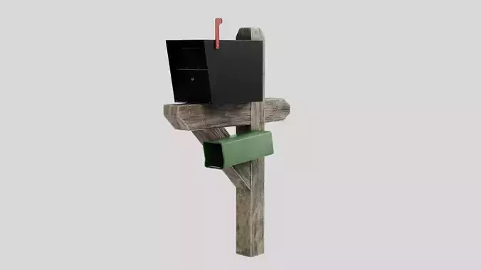 Large Mailbox with 4K Textures Low-poly 3D model