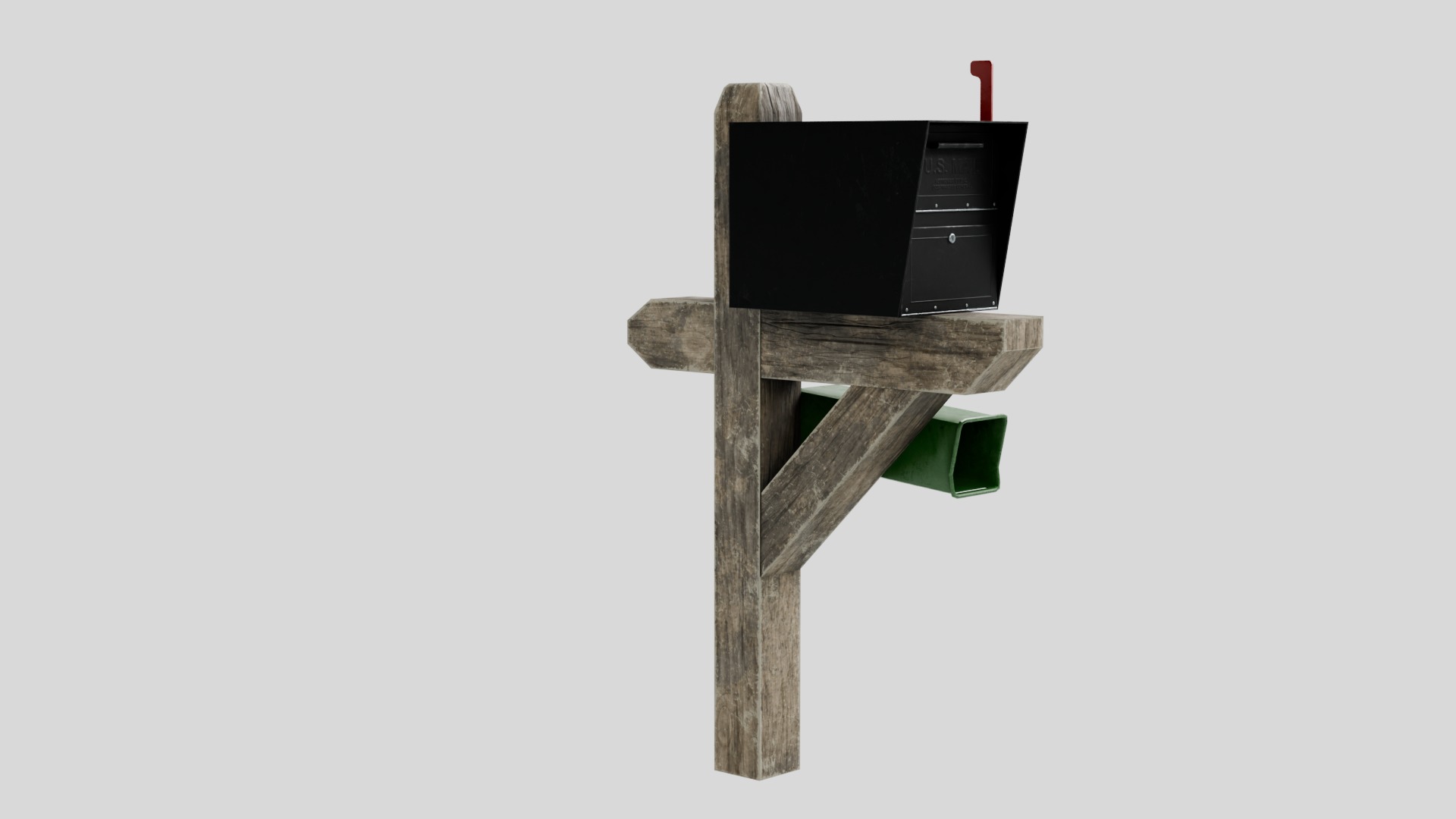 Large Mailbox with 4K Textures Low-poly 3D model_3