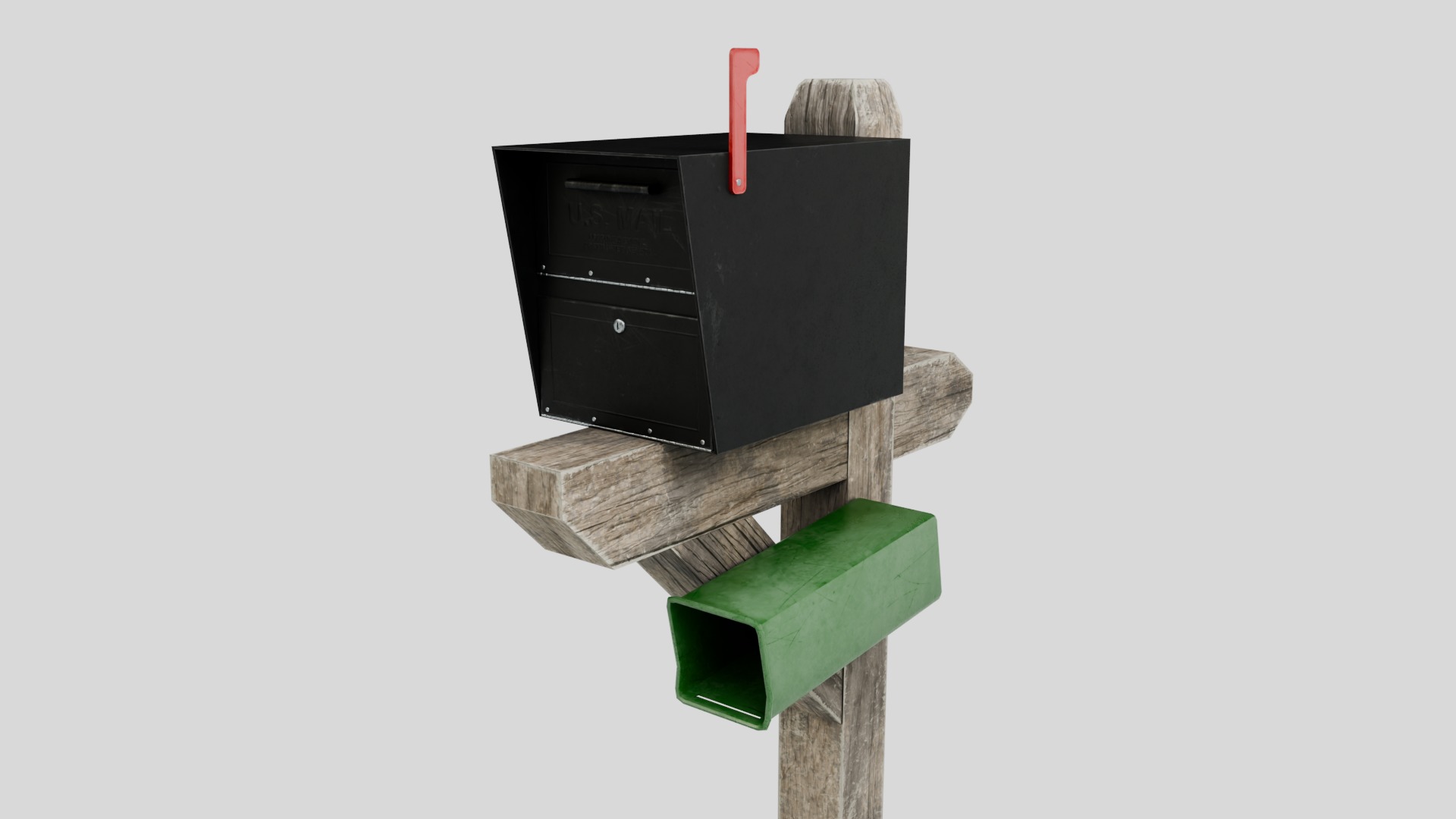 Large Mailbox with 4K Textures Low-poly 3D model_8